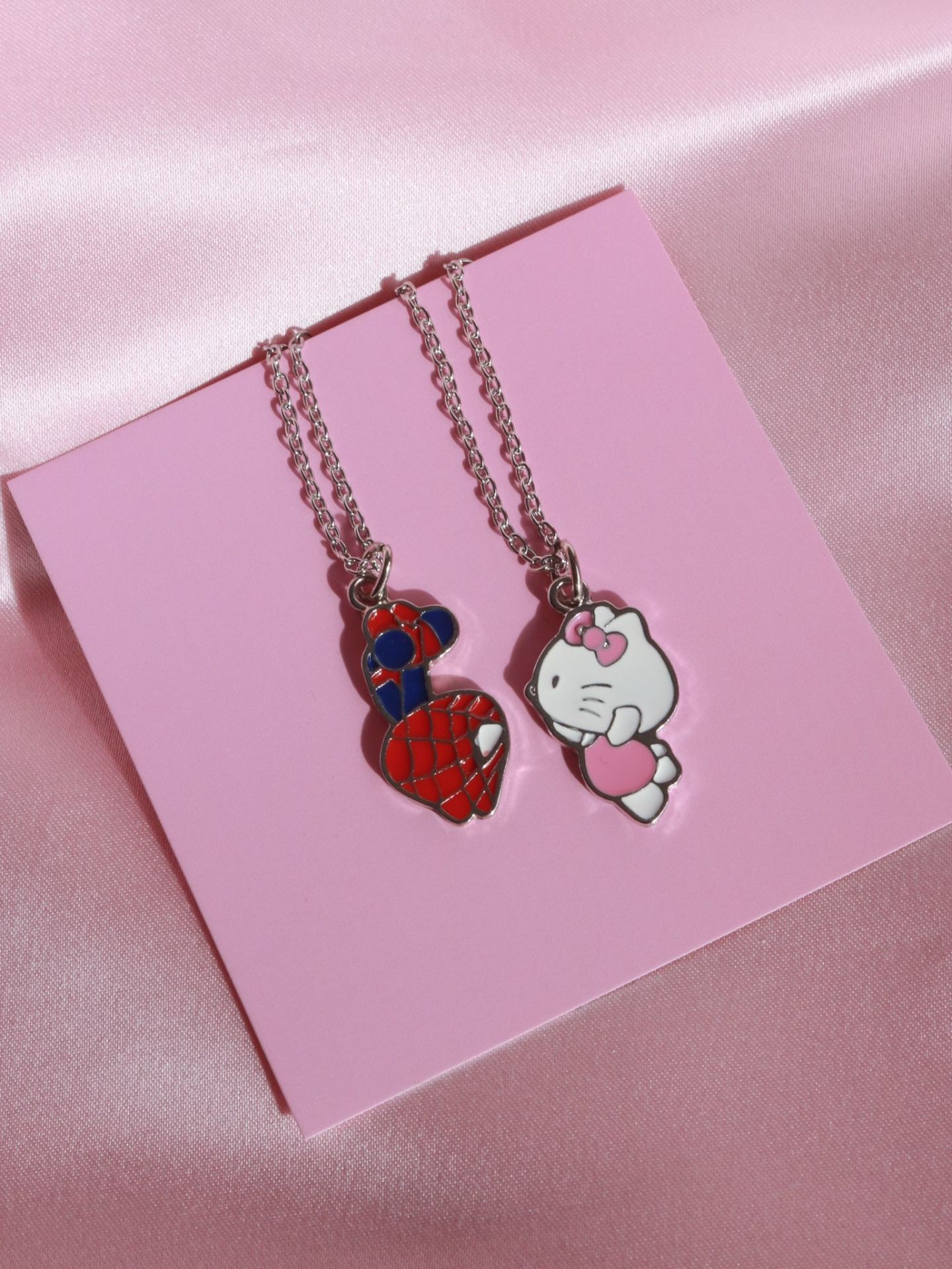 Spiderman Hello Kitty Couple Necklace