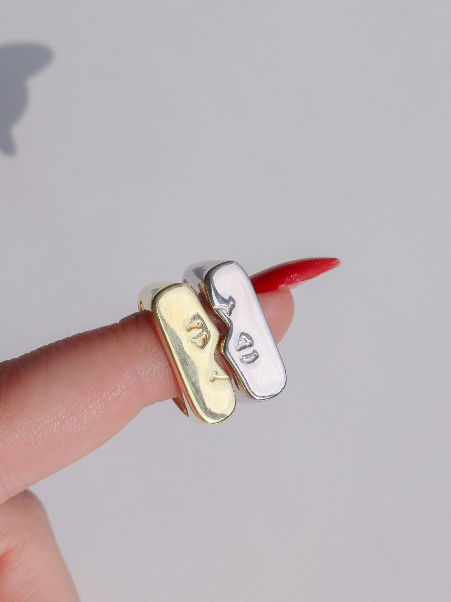 Kissing Faces Ring 925 Silver