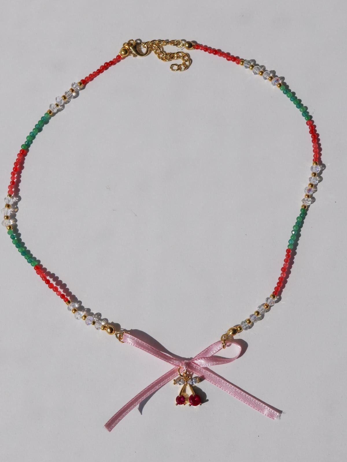Cherry Jam Beaded Choker Necklace