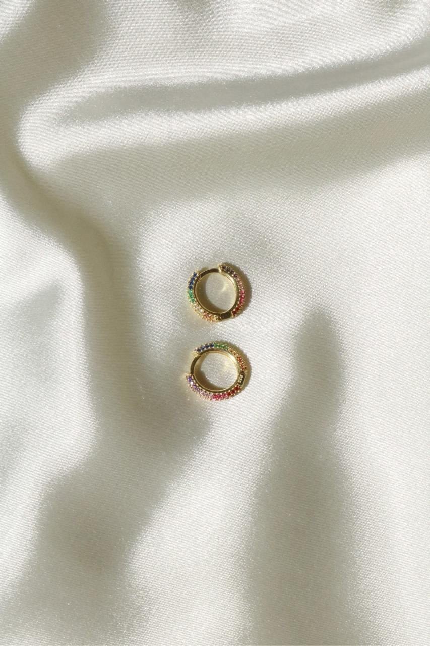 Colorful Full Round Hoop Earring 925 Silver
