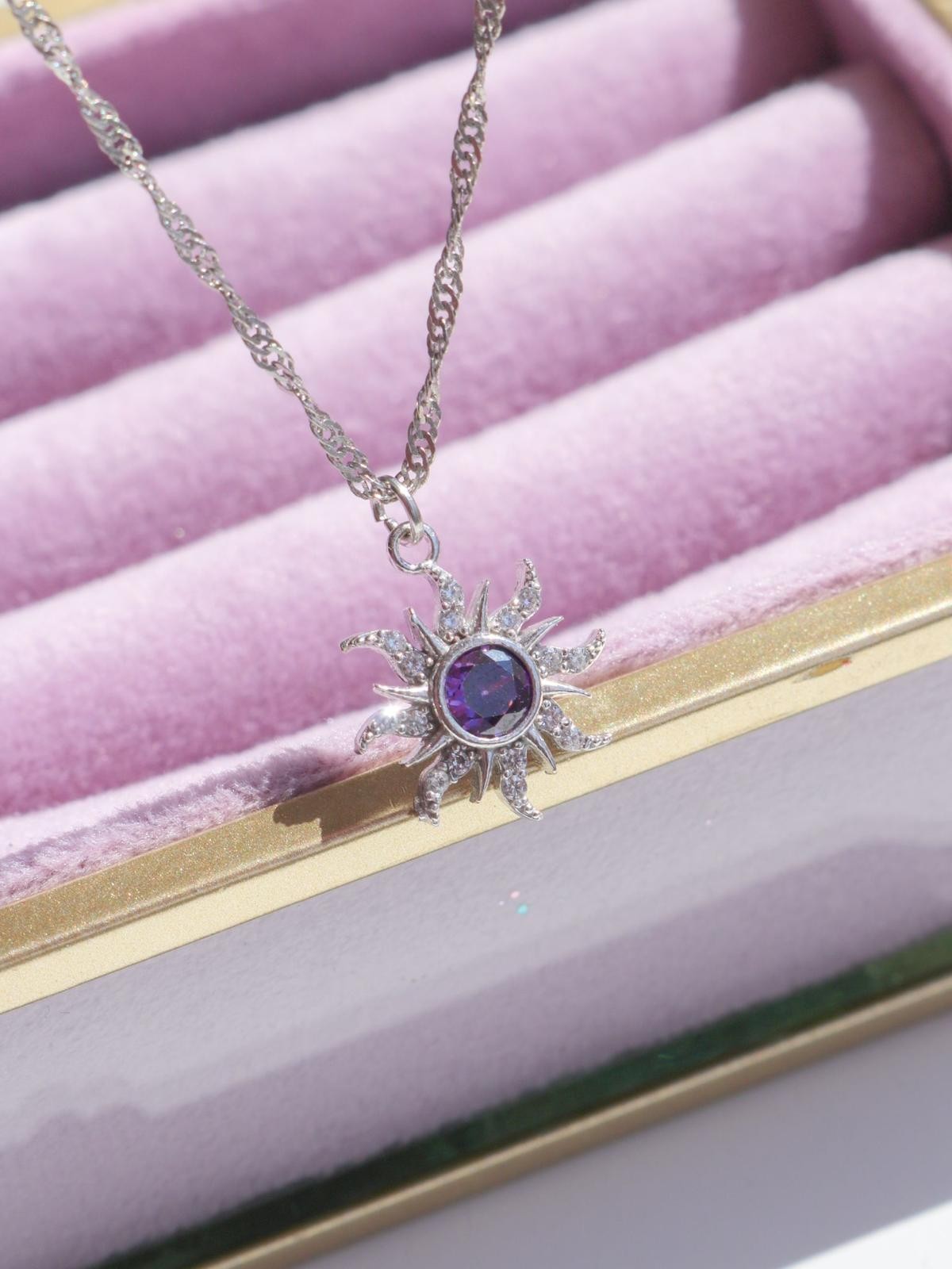 Rapunzel Minimal Purple Sun Necklace