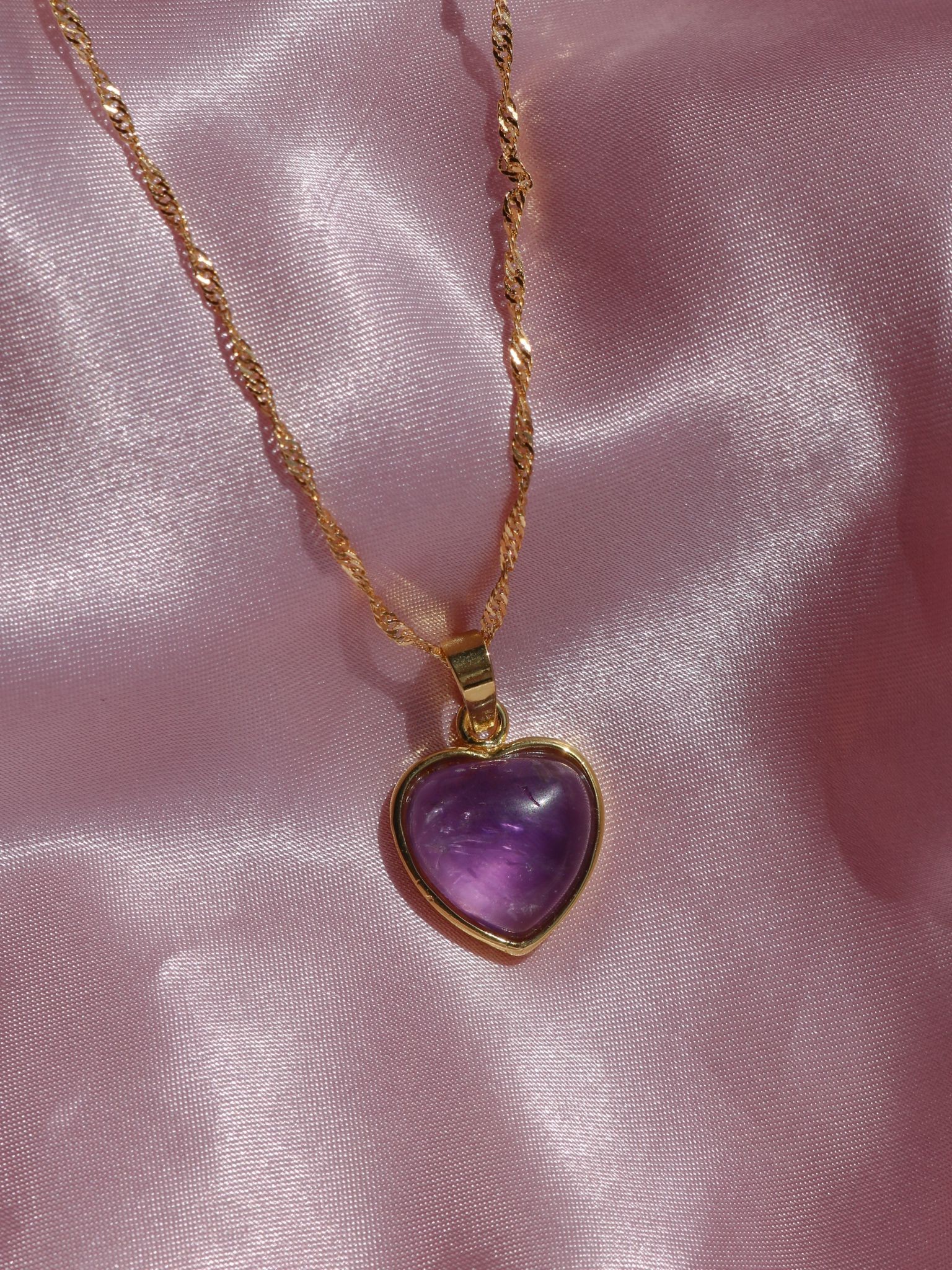 Natural Stone Heart Necklace