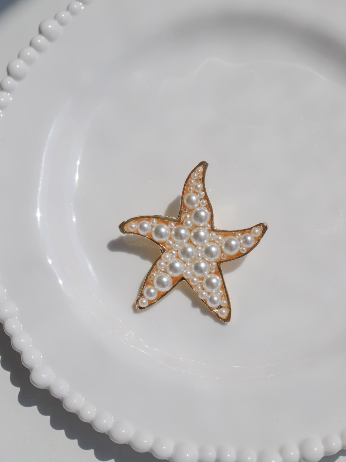 Pearl Starfish Broş 