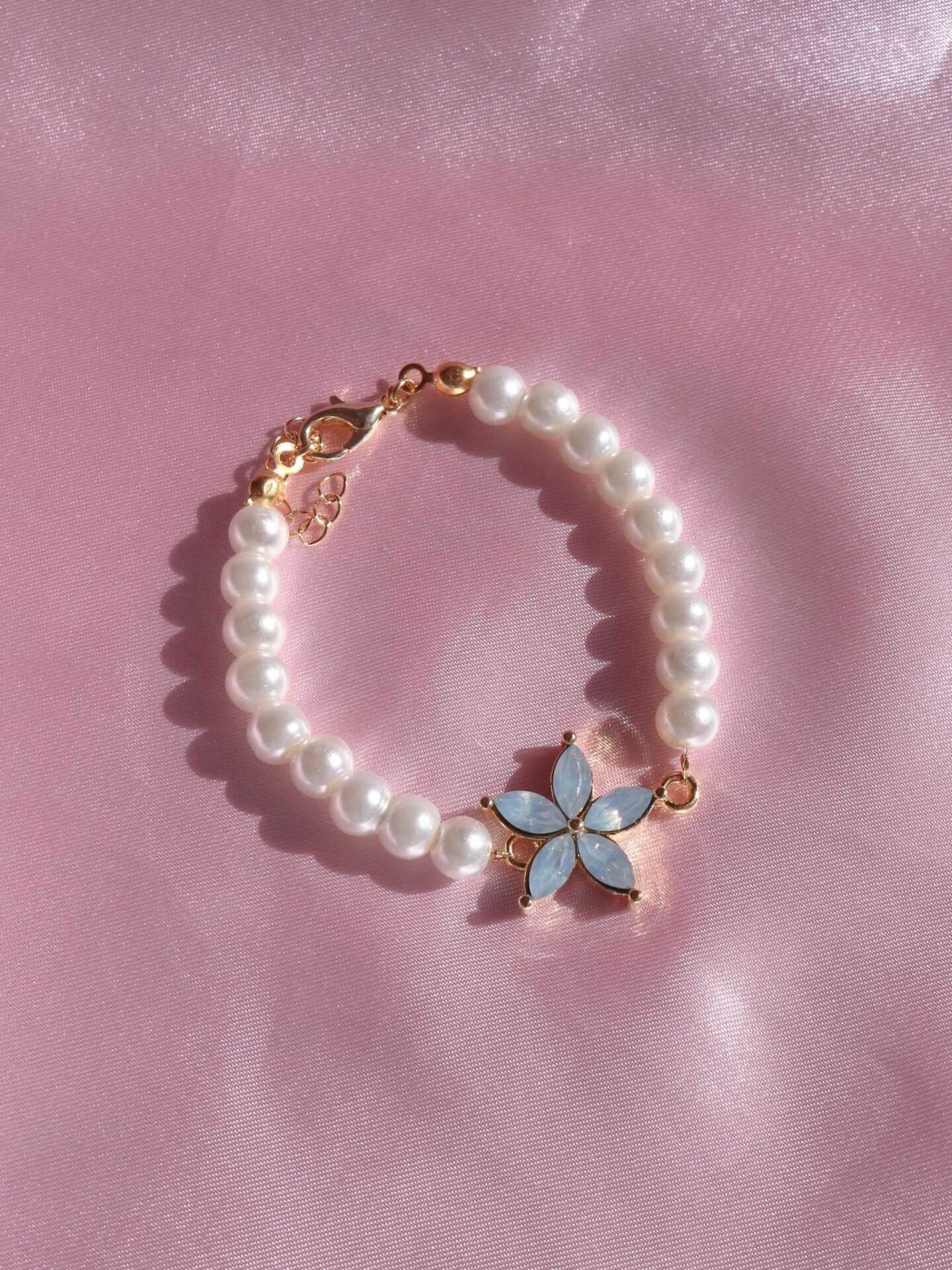 Eternity Flower Bracelet with Pearls