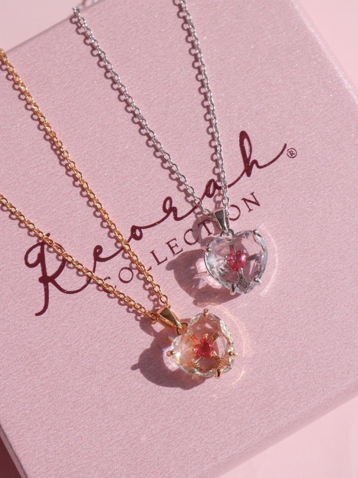 Pink In White Glass Necklace