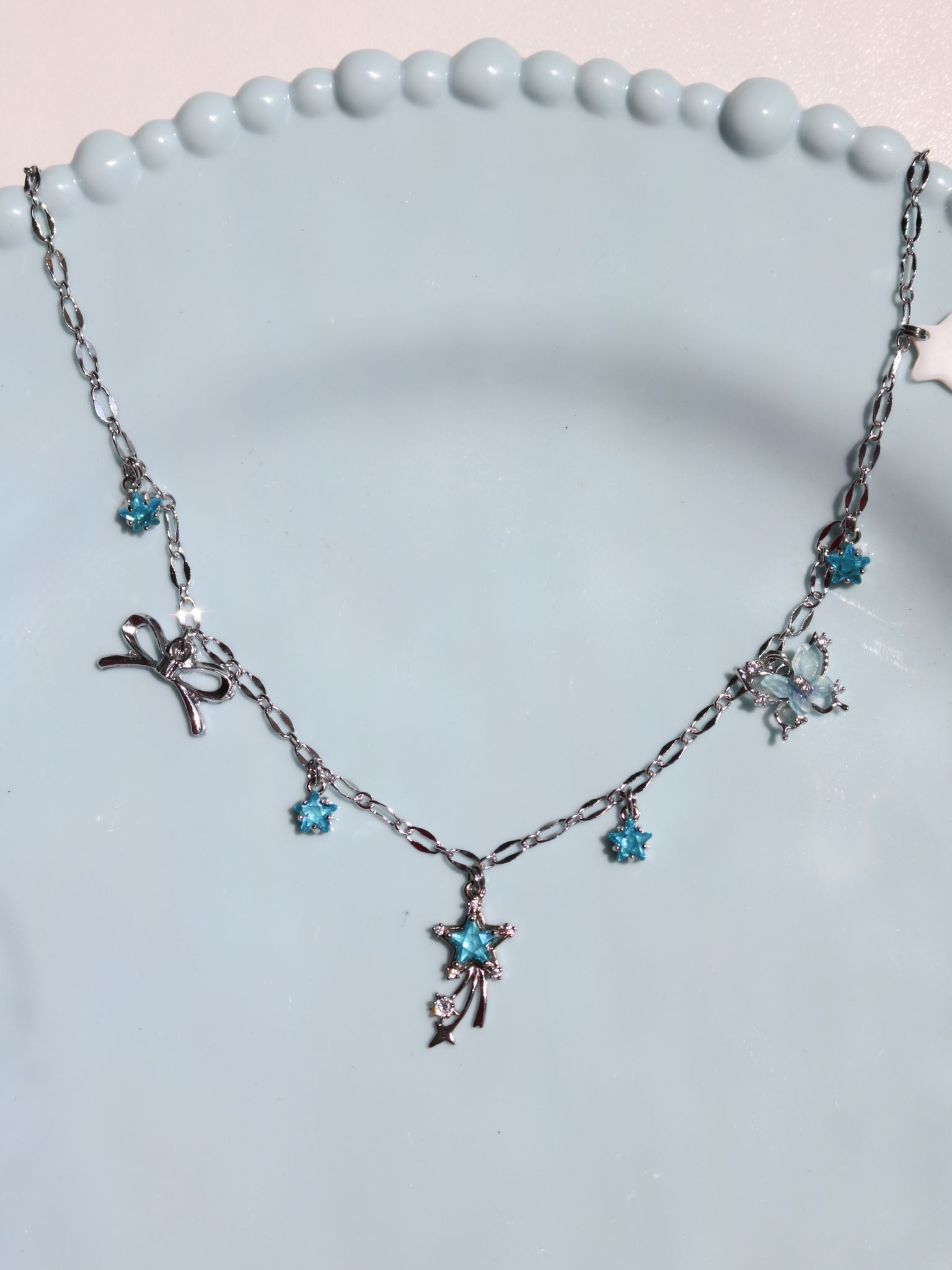 Blue Shooting Star Charm Kolye