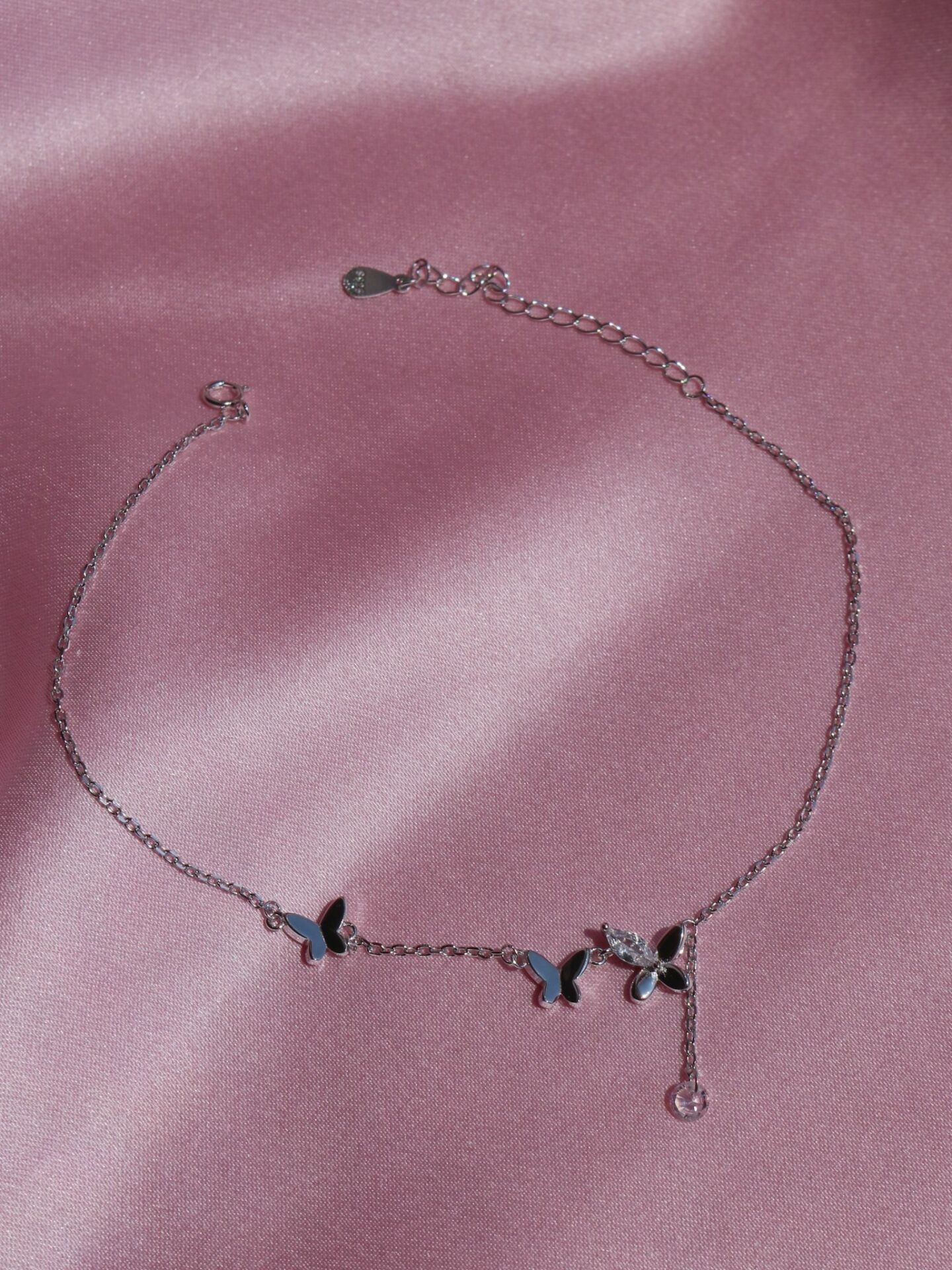 Pendant Butterfly Anklet 925 Silver