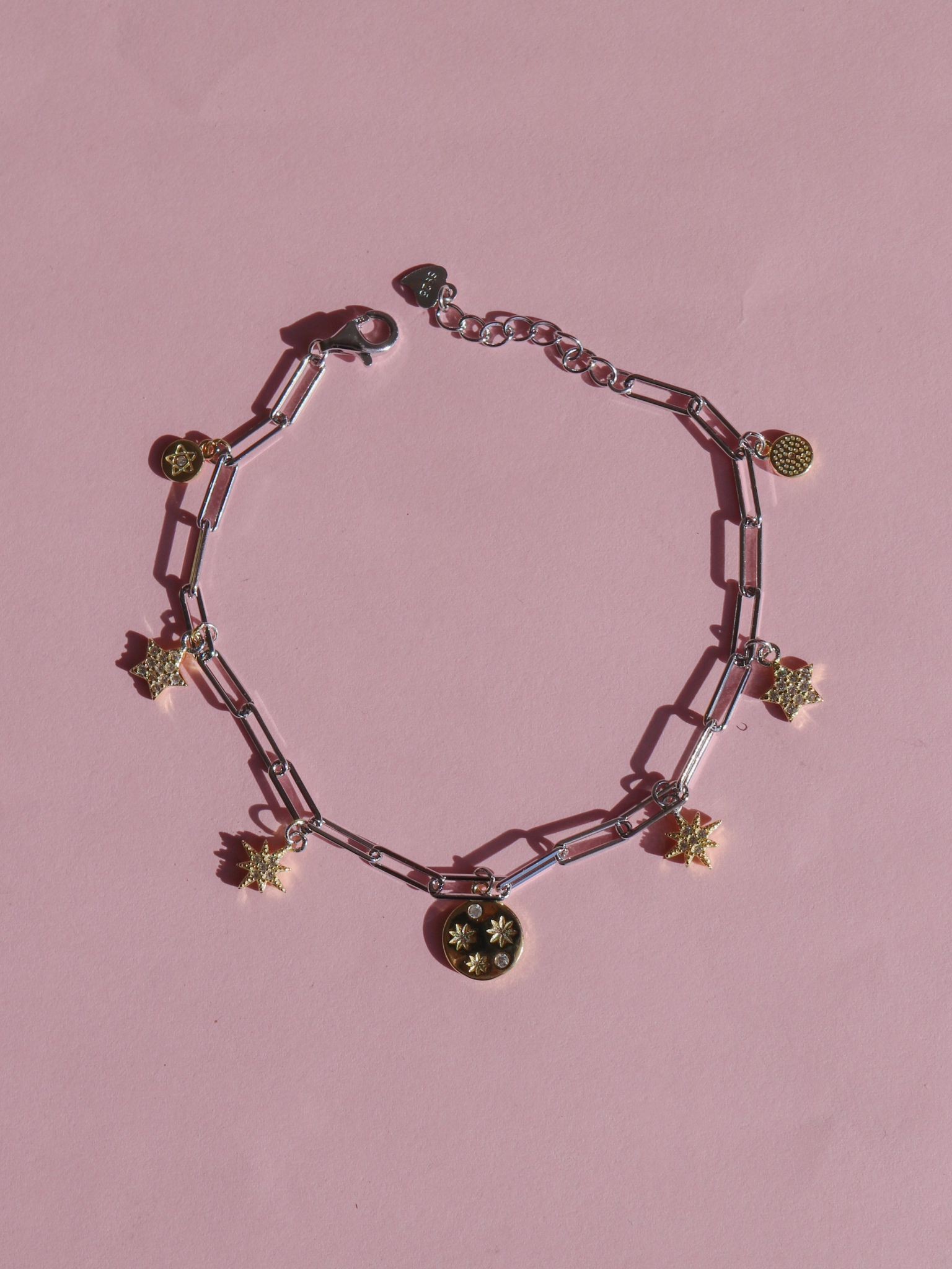 Starlight Charm 925 Silver Bracelet