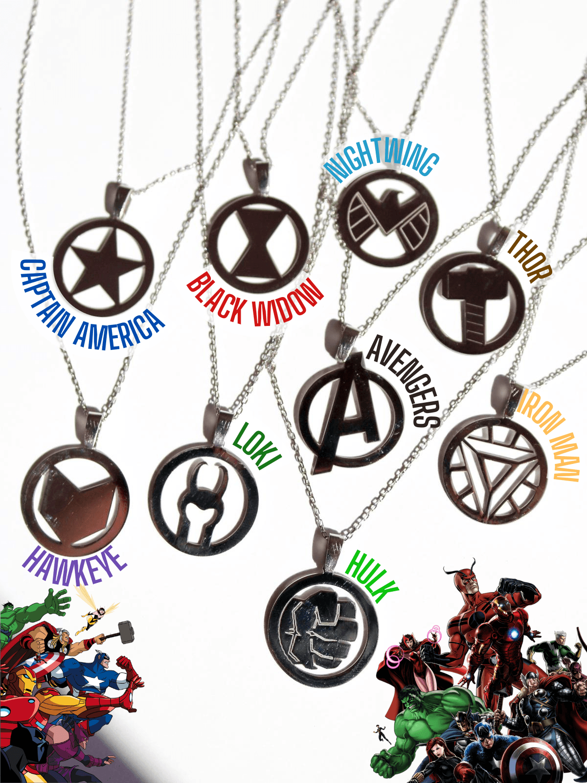 Marvel Emblem 925 Silver Necklaces