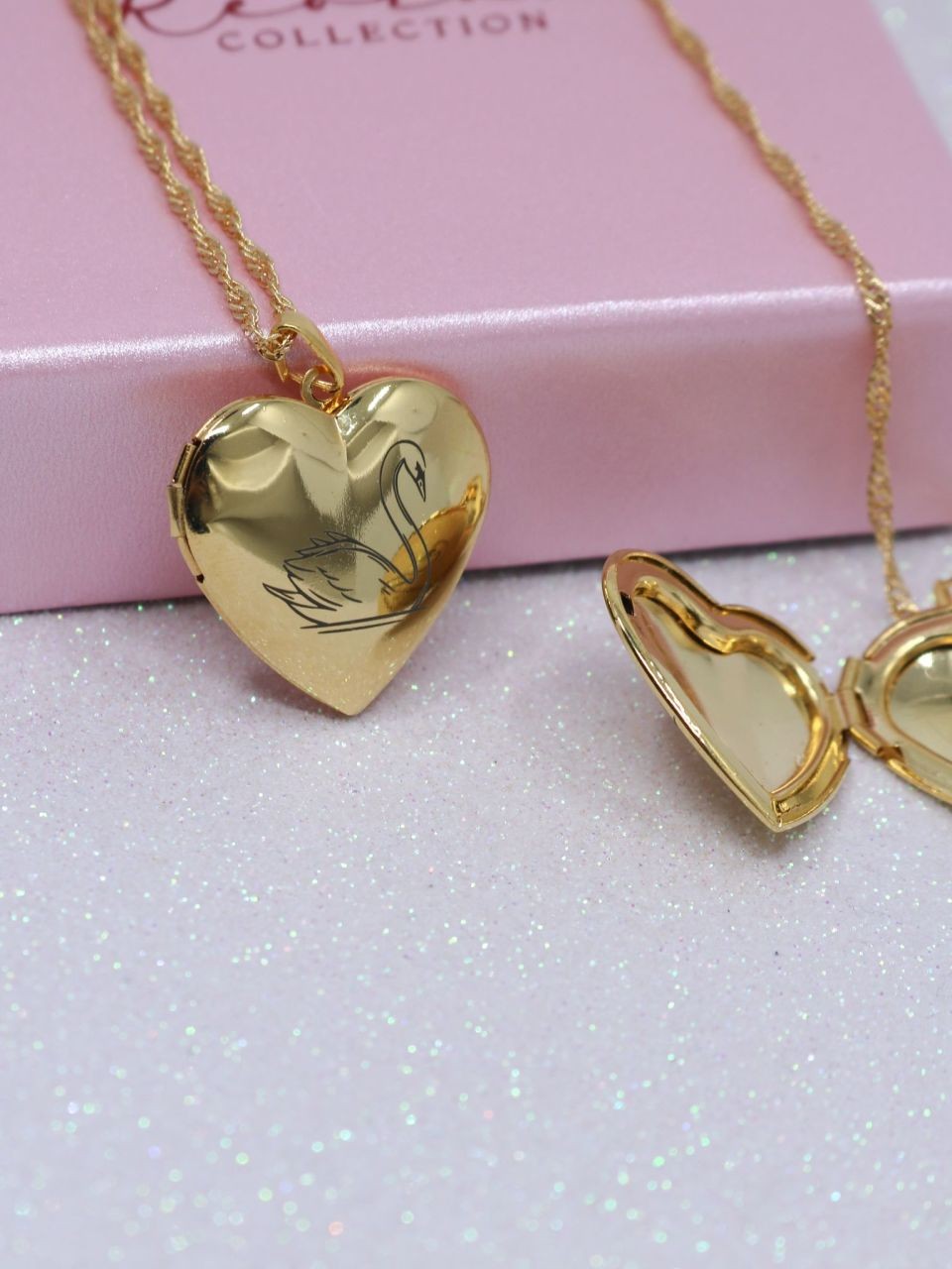 Swan Lake Princess Odette Swan Heart Locket