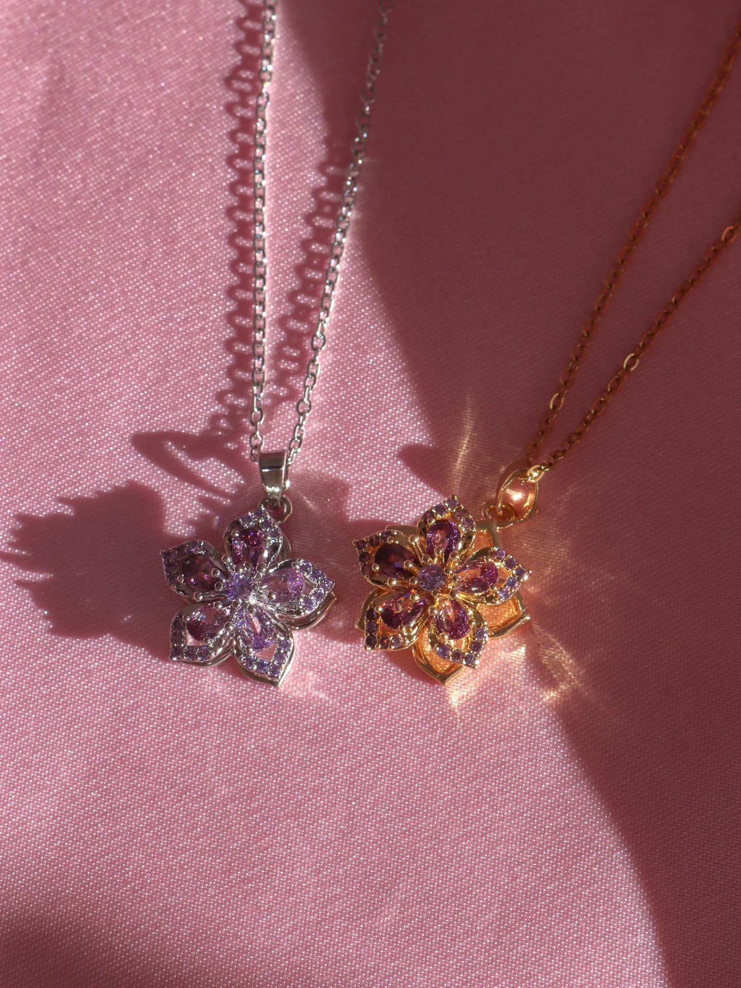 Rapunzel Flower Fidget Steel Necklace