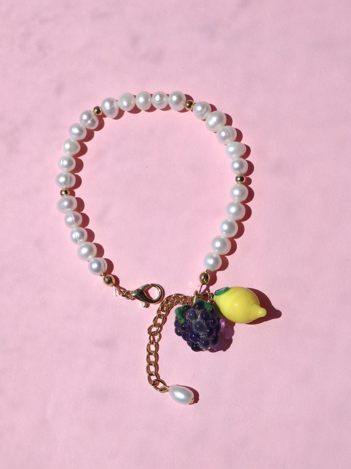 Summer Fruits Glass Pearl Bracelet