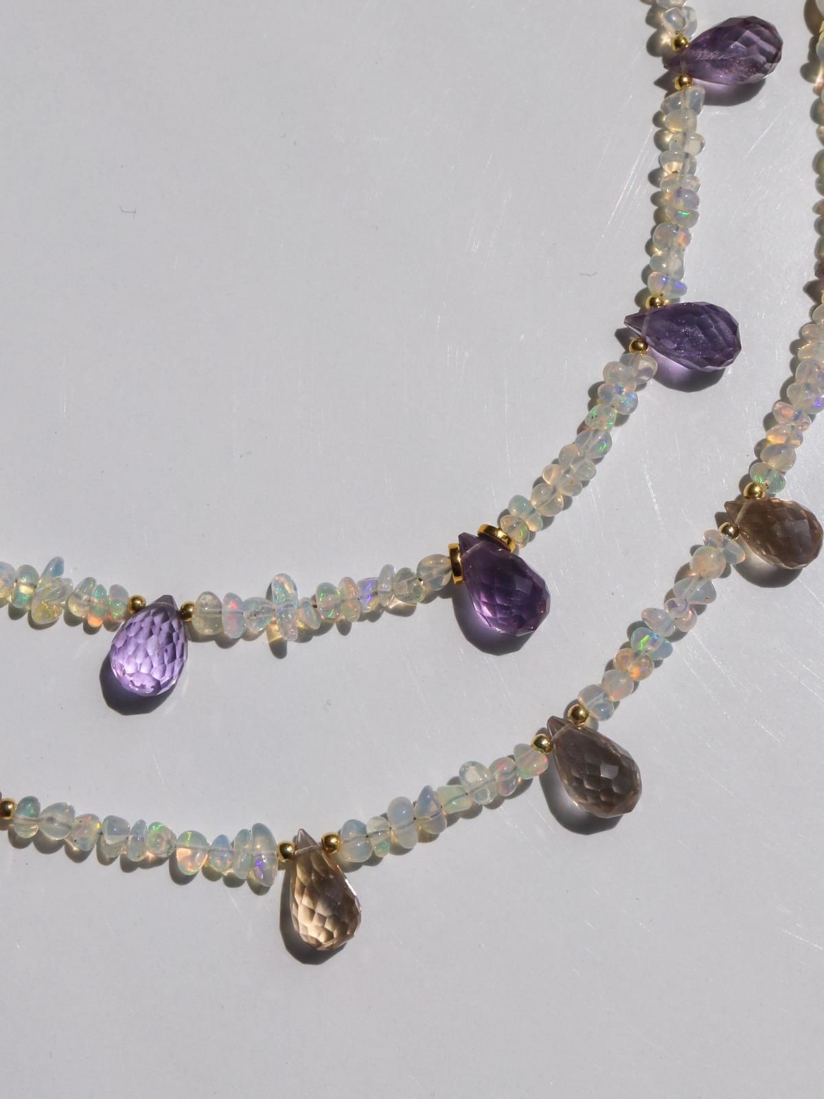 Real Opal Stone Design 925 Silver Necklace