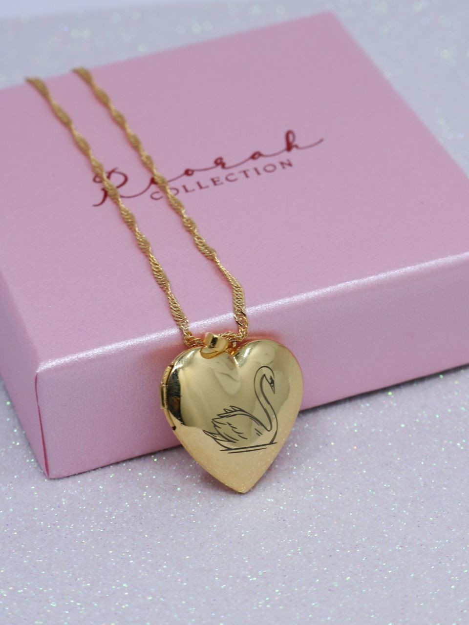 Swan Lake Princess Odette Swan Heart Locket