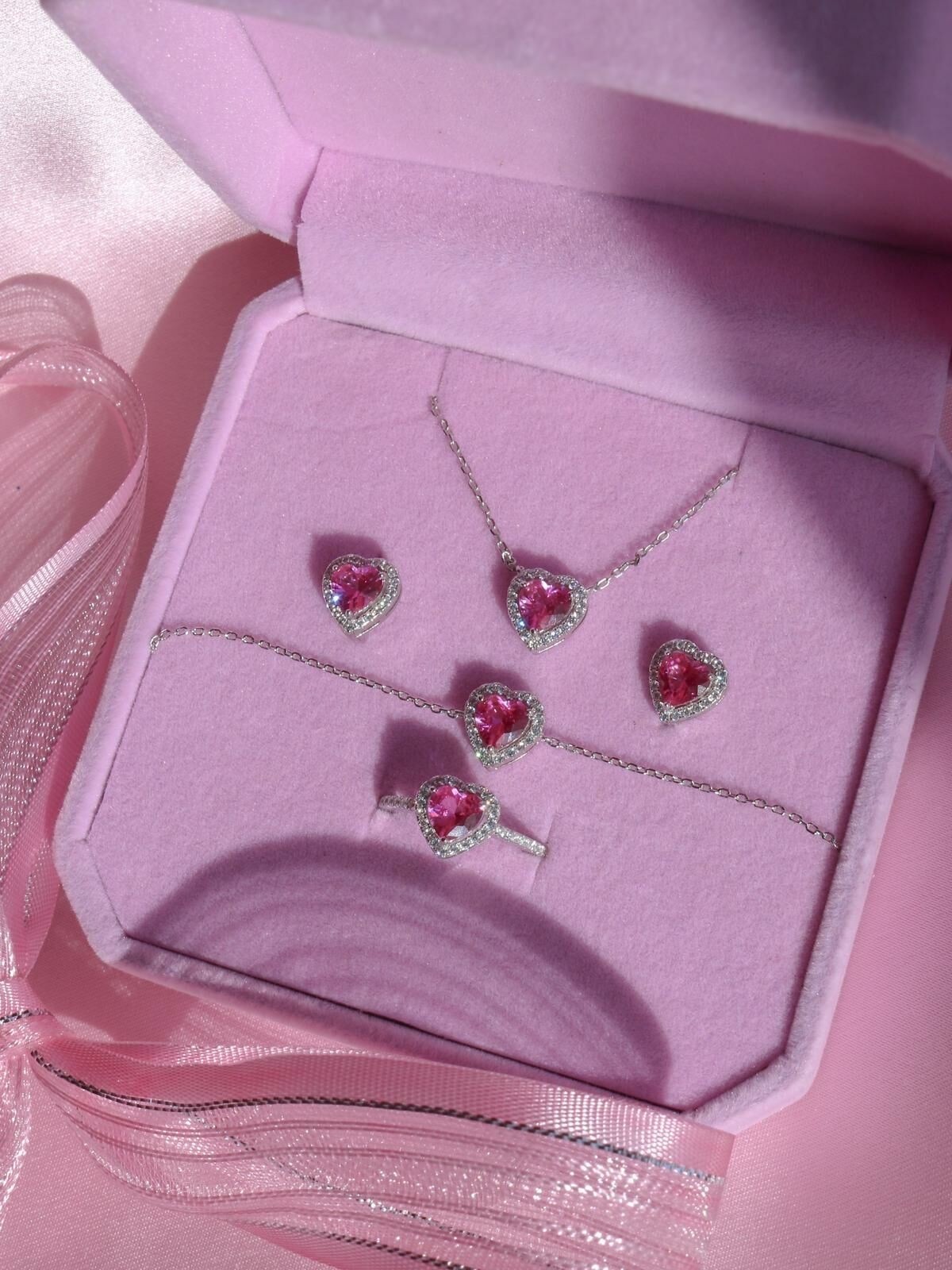 Pandora Heart 925 Silver Jewelry Set