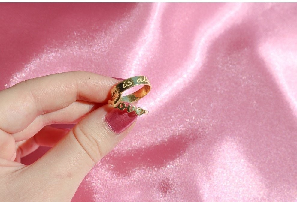 “Love is All” Wedding Ring 925 Silver