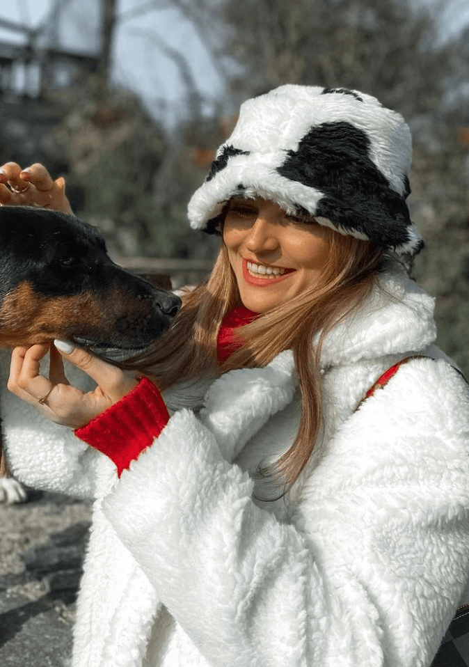 Cow Pattern Plush Hat