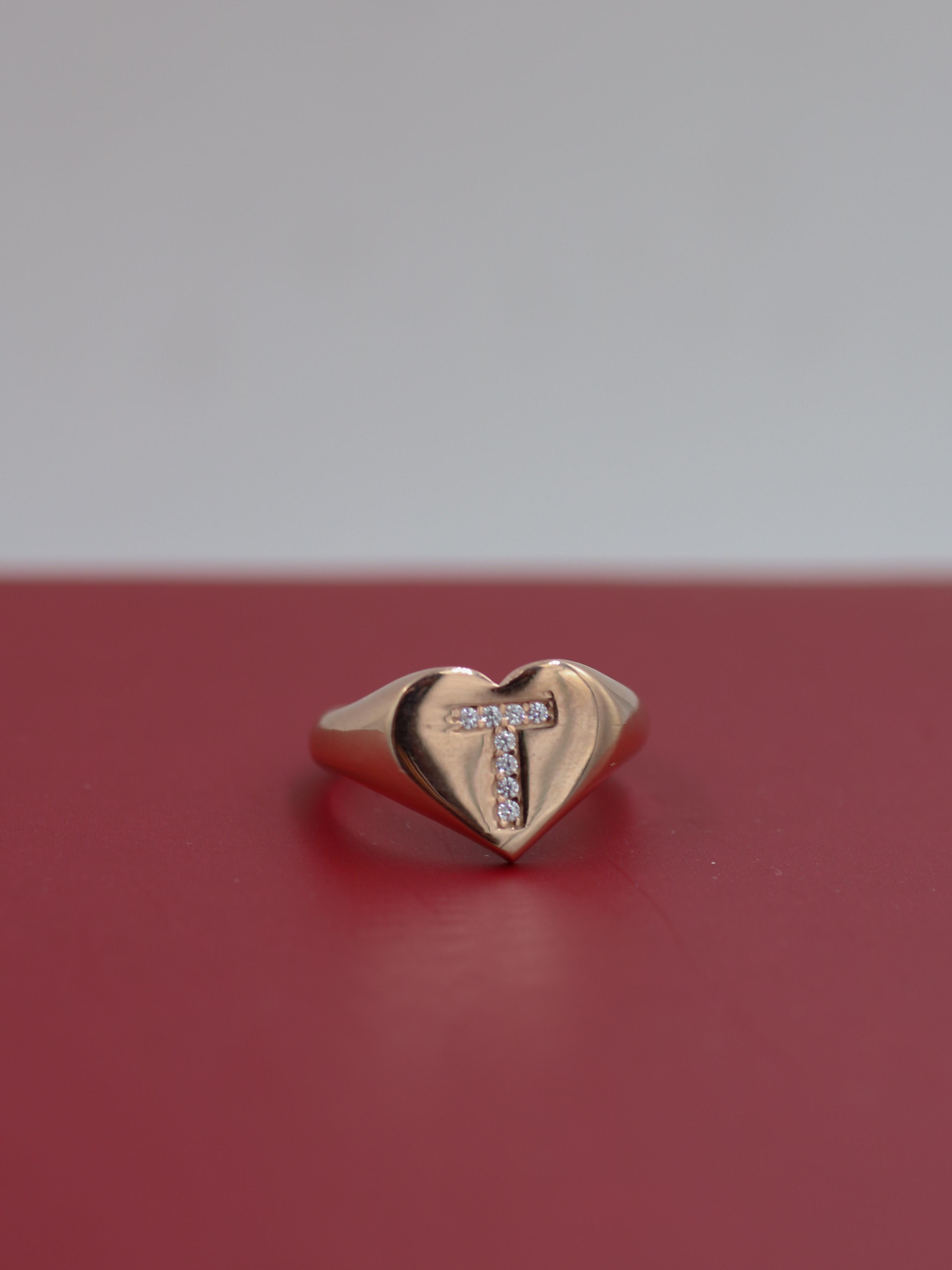 Letter Heart 925 Silver Ring