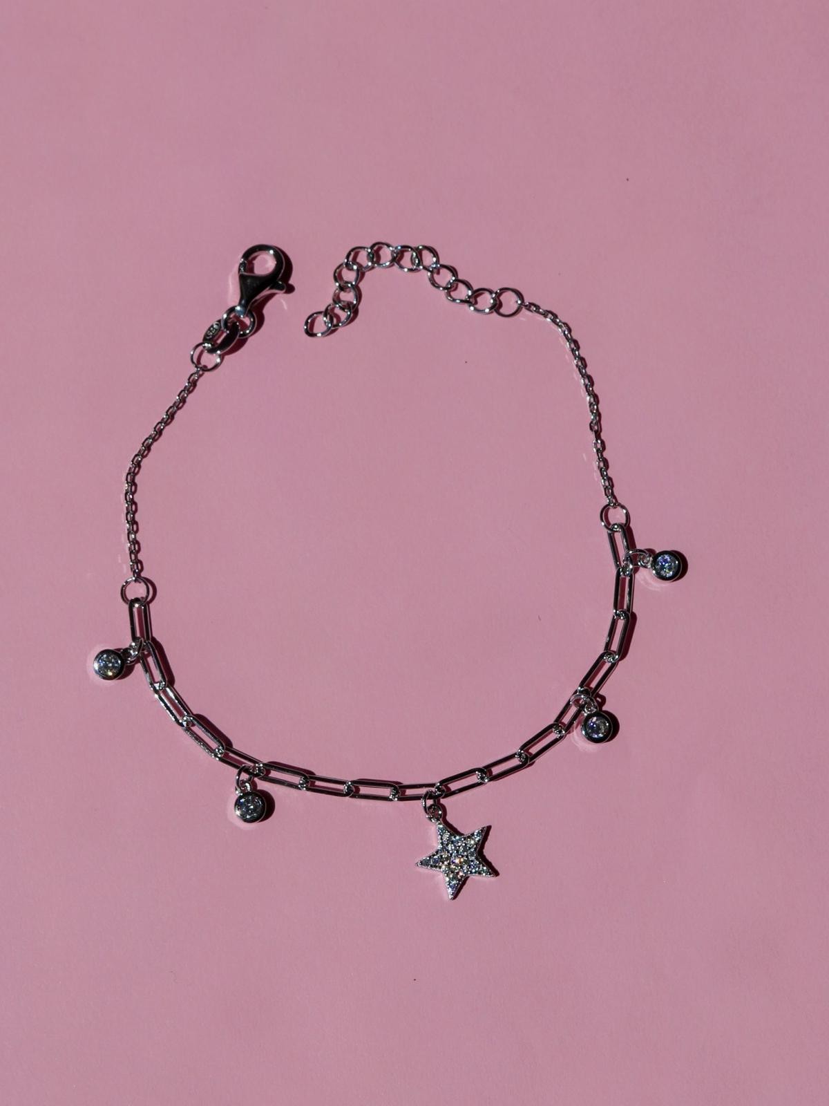 Star Charm Bileklik 925 Gümüş