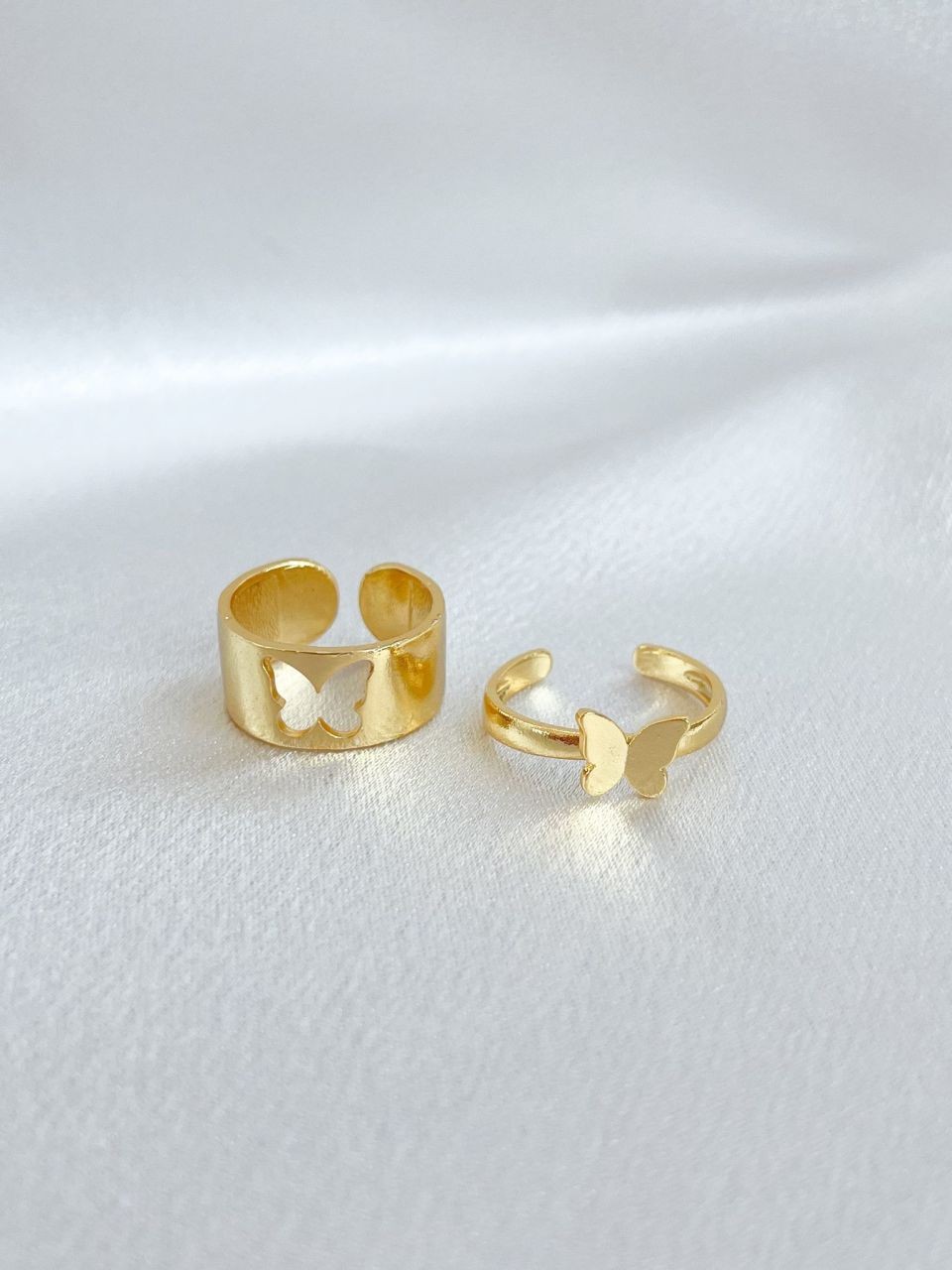 Butterfly Couple Ring Brass