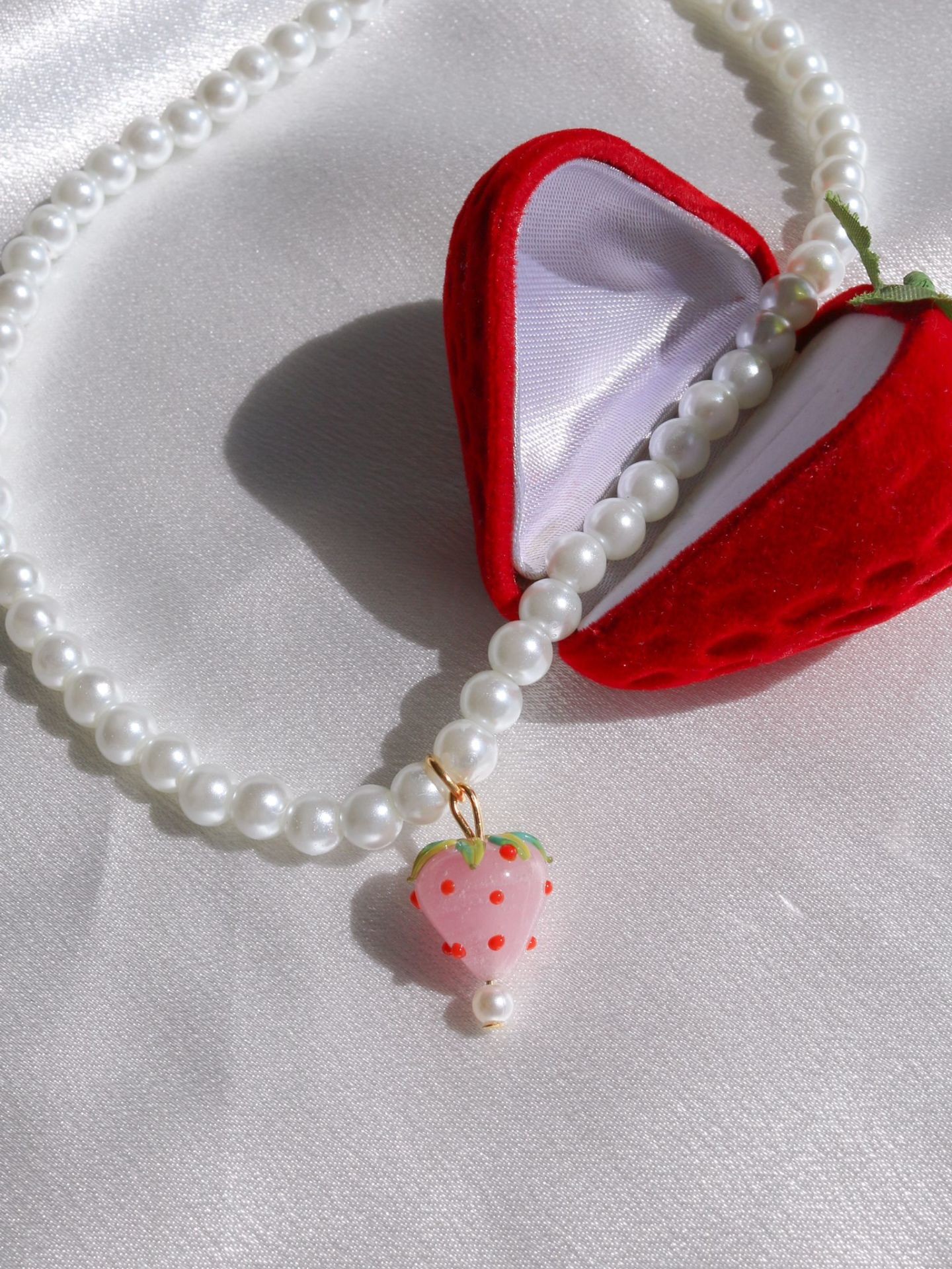 Candy Strawberry Pearl Necklace