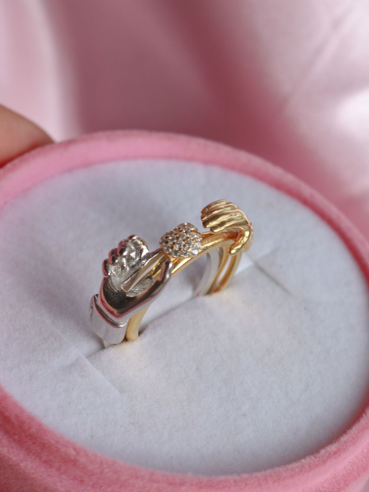 Hold My Hand My Love 925 Silver Couple Ring