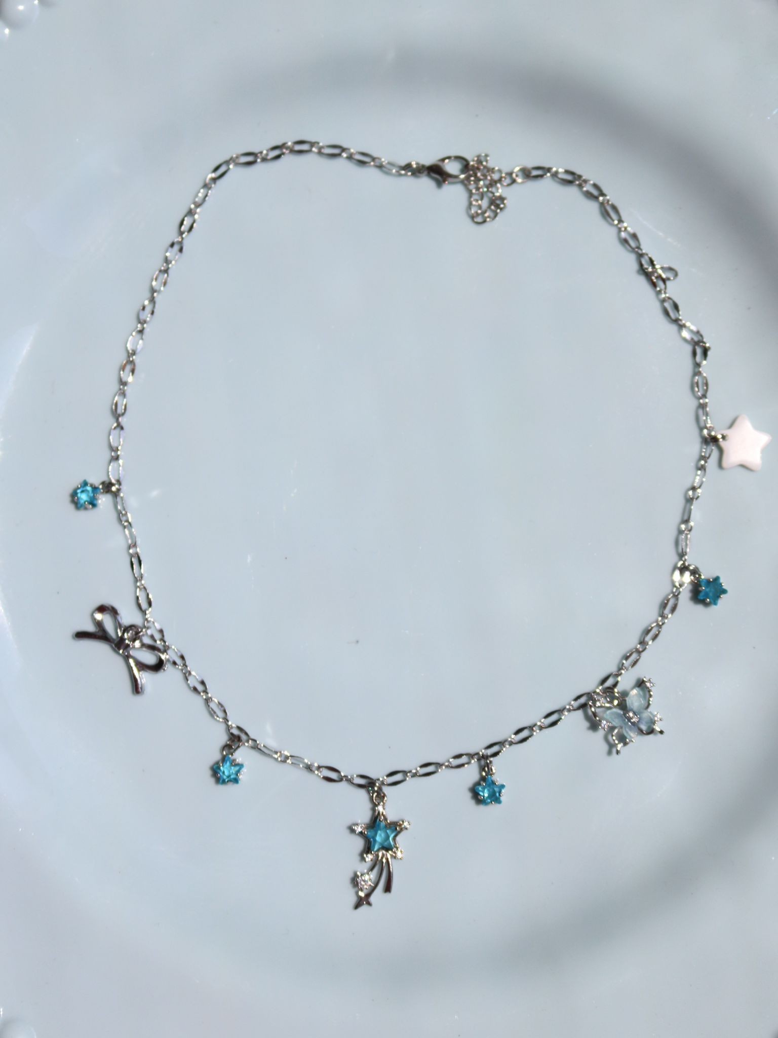 Blue Shooting Star Charm Kolye