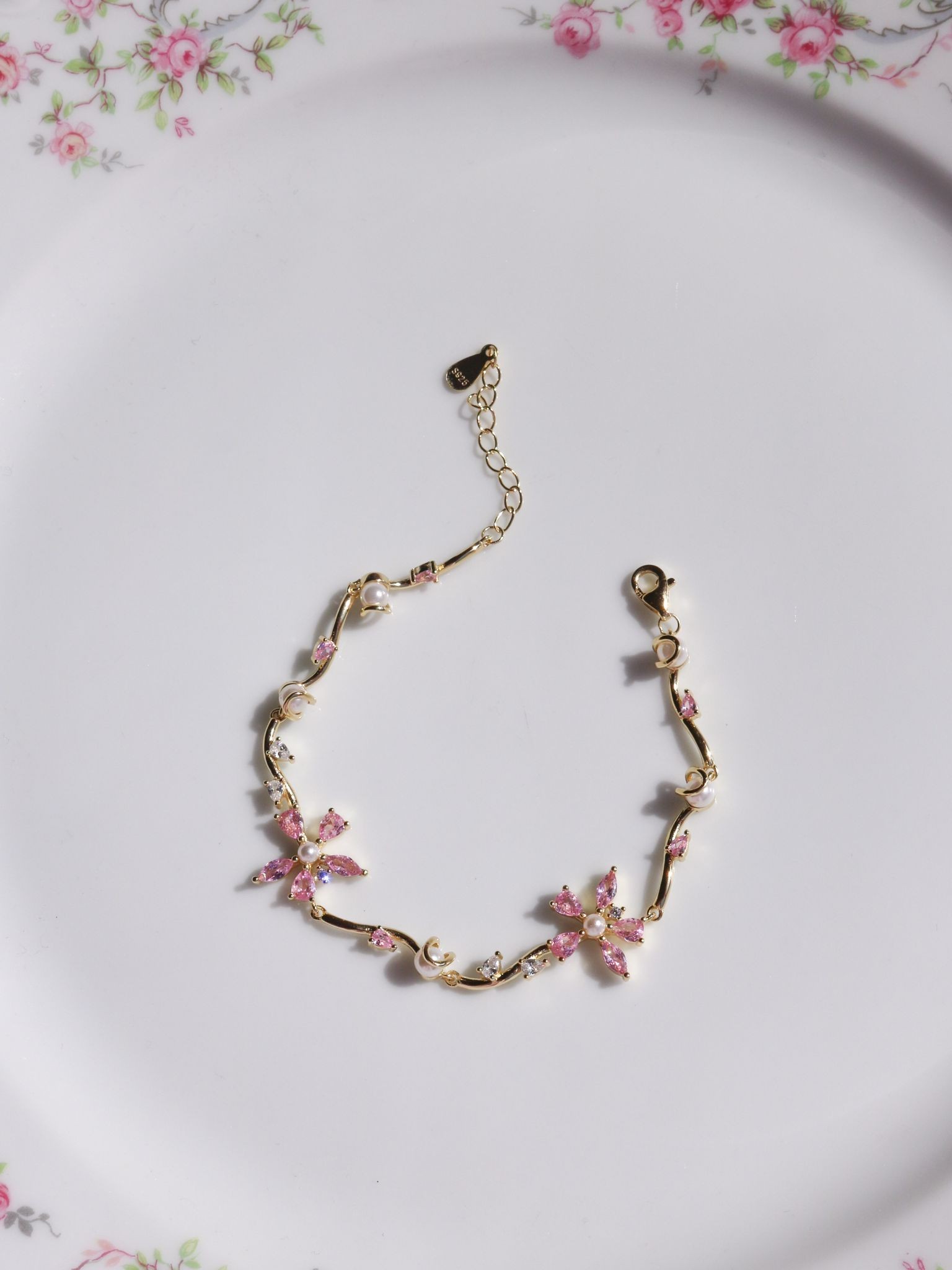 Daisy Flower 925 Silver Bracelet