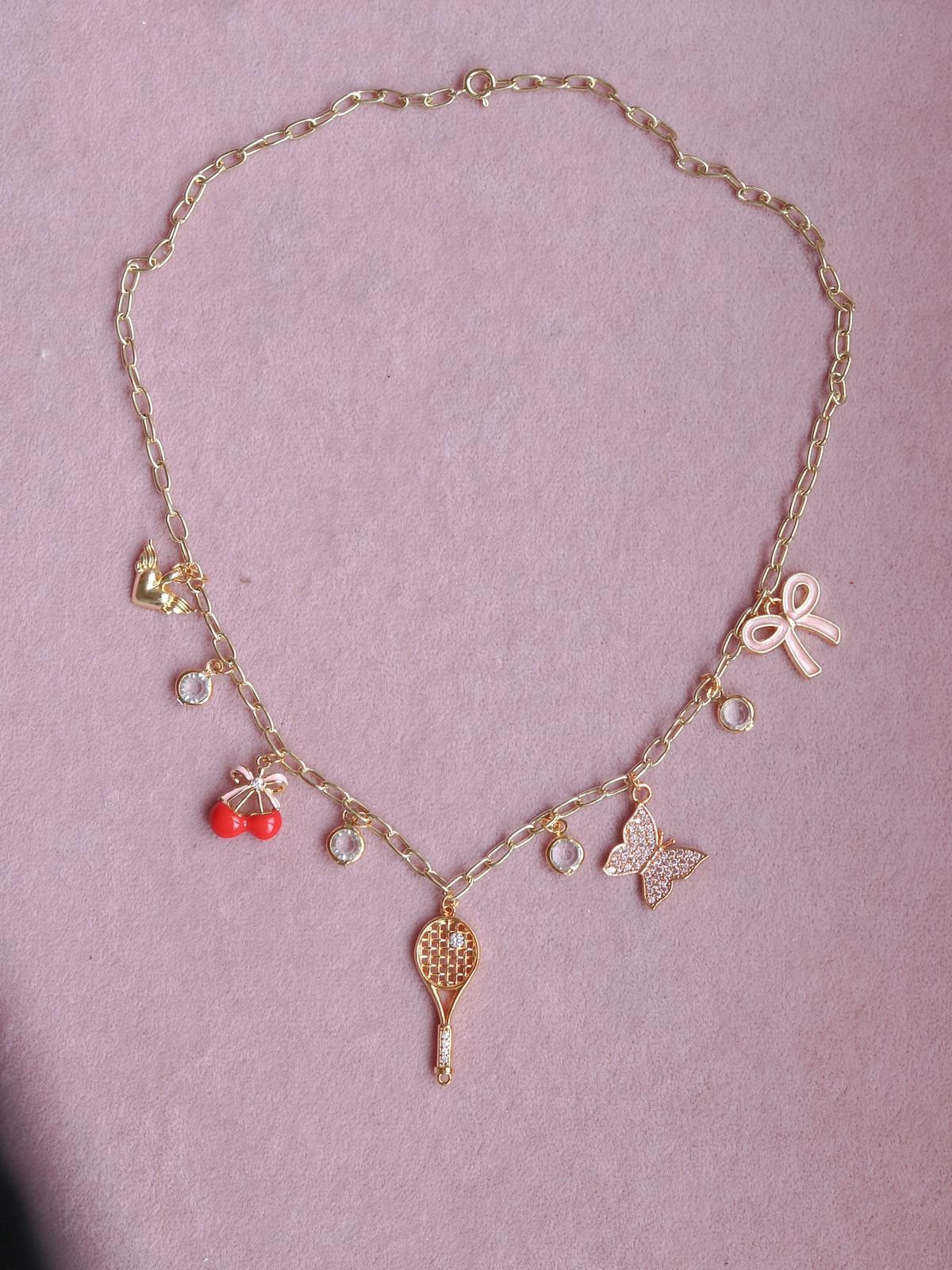 Tennis Racket Charm Kolye Xuping Zincir