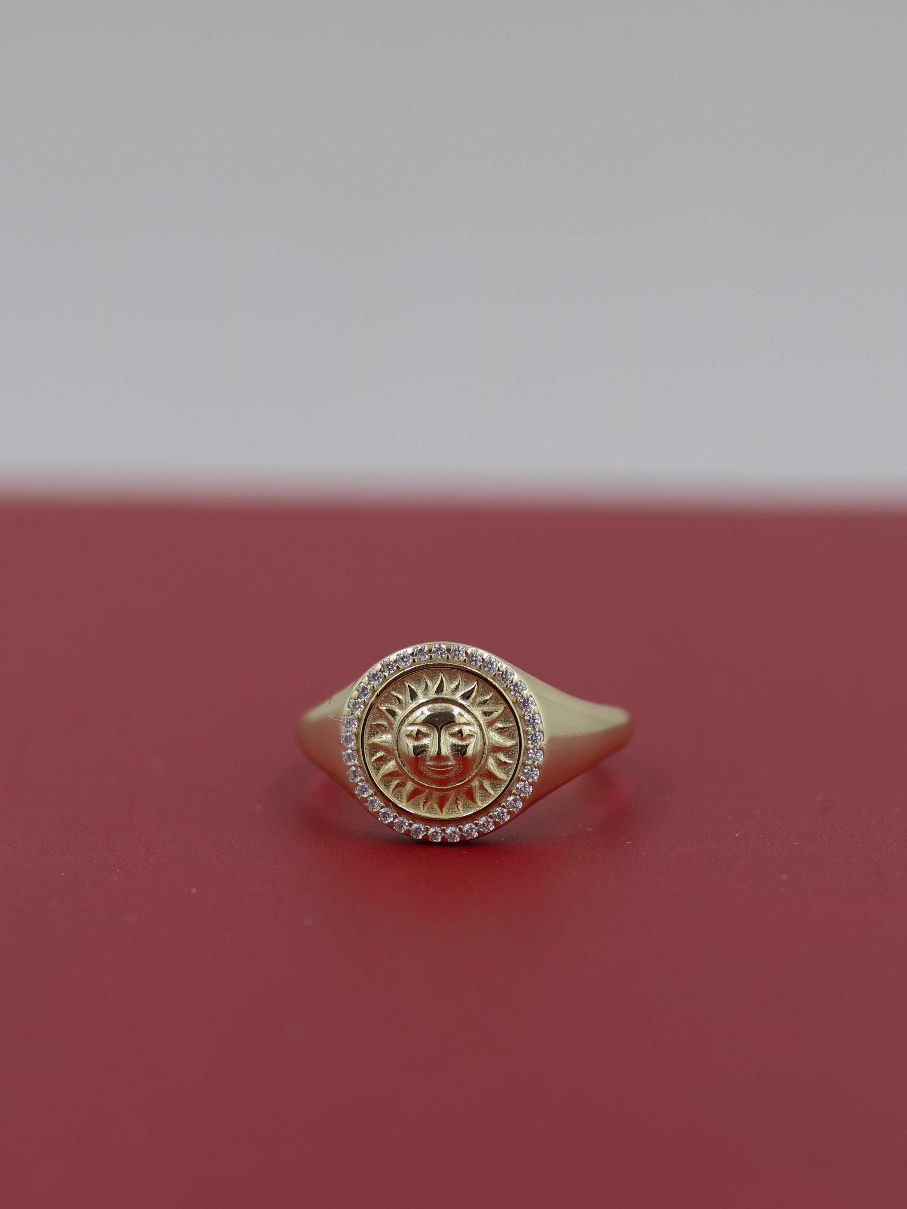 Golden Sun 925 Silver Ring