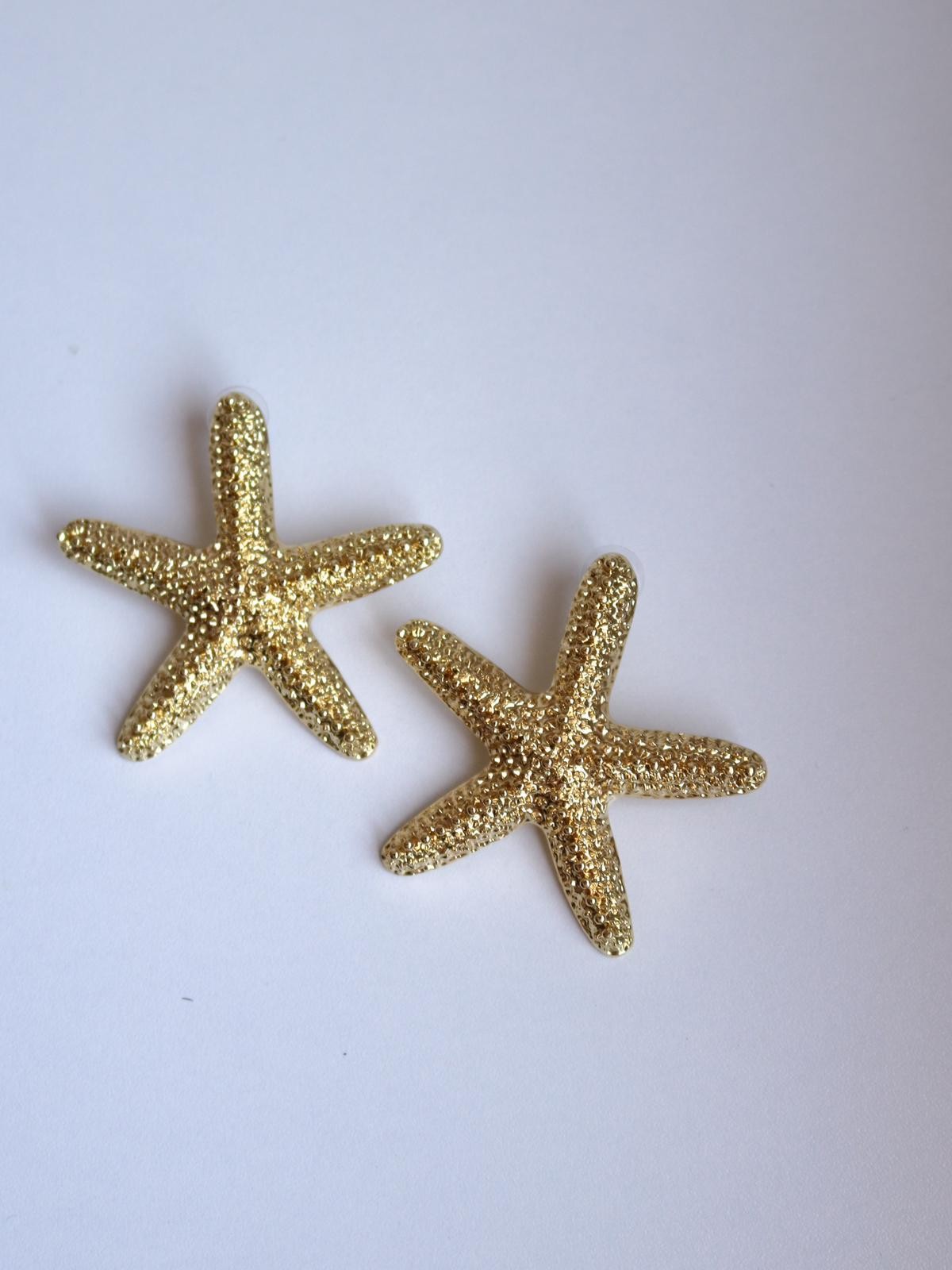 Golden Starfish Kolye, Küpe Set