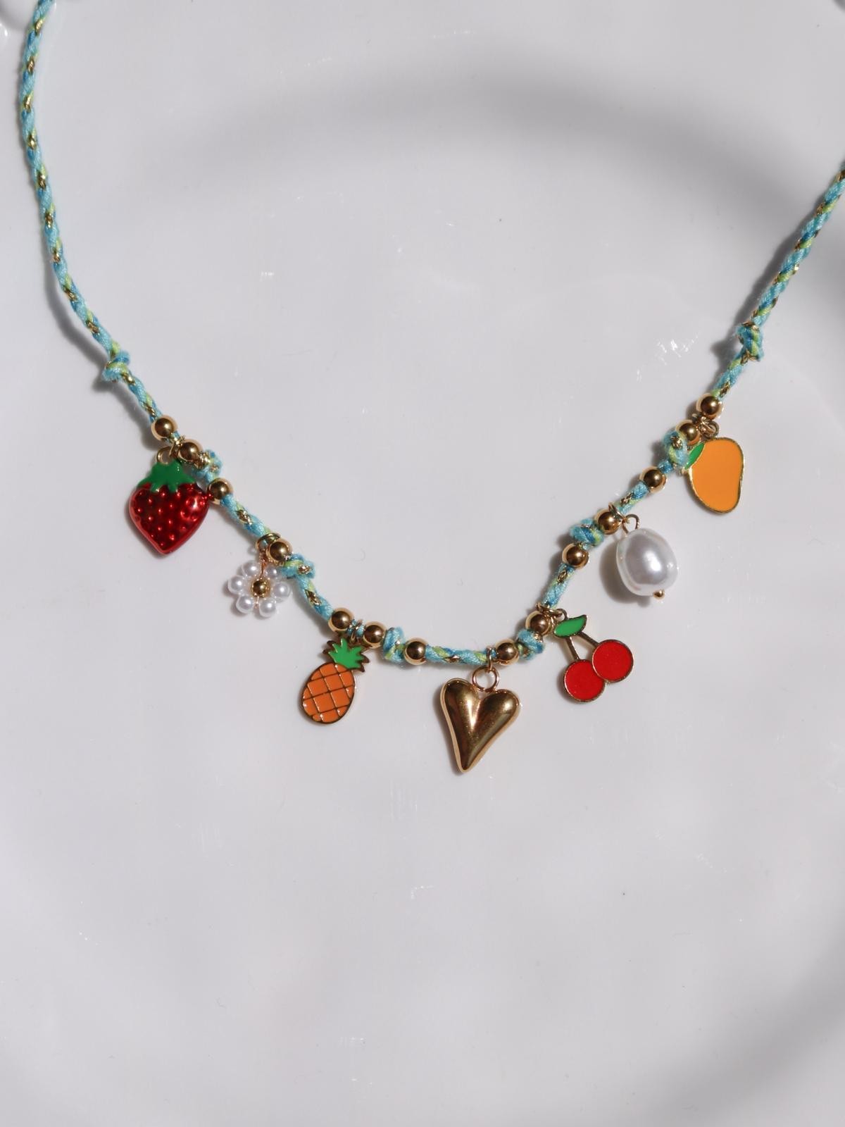 Juicy Charm Makrome Çelik Kolye