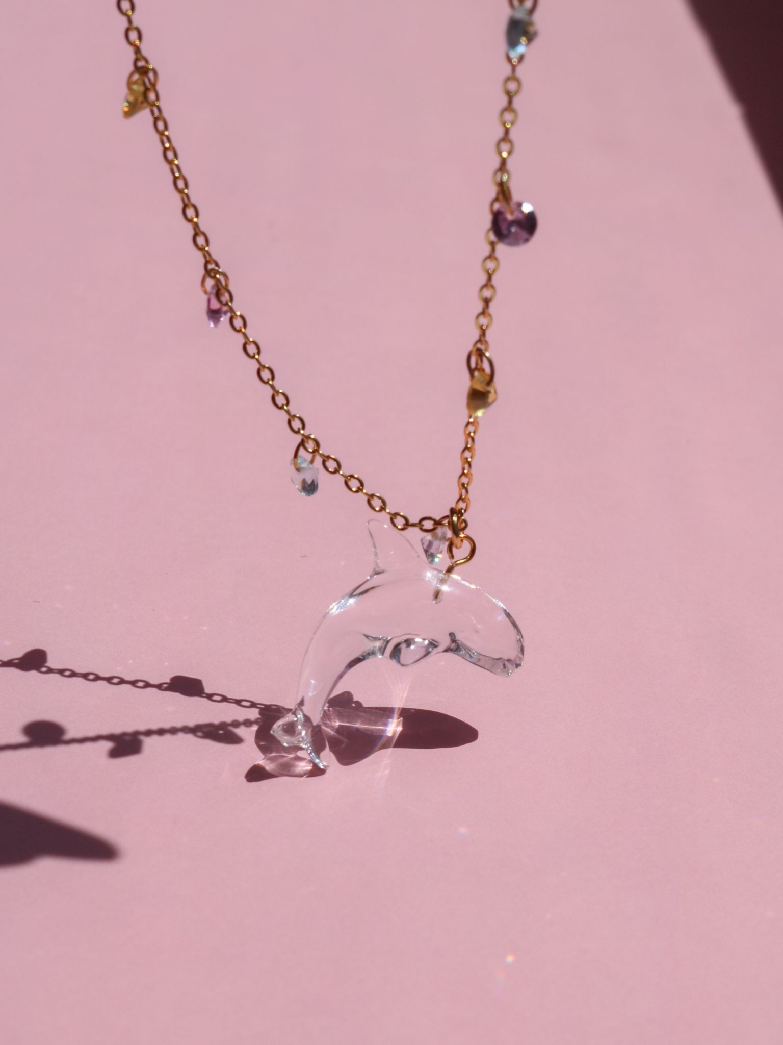 Clear Dolphin Necklace