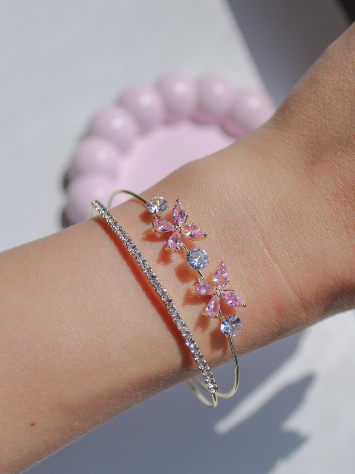 Pink Butterfly Shine Bileklik