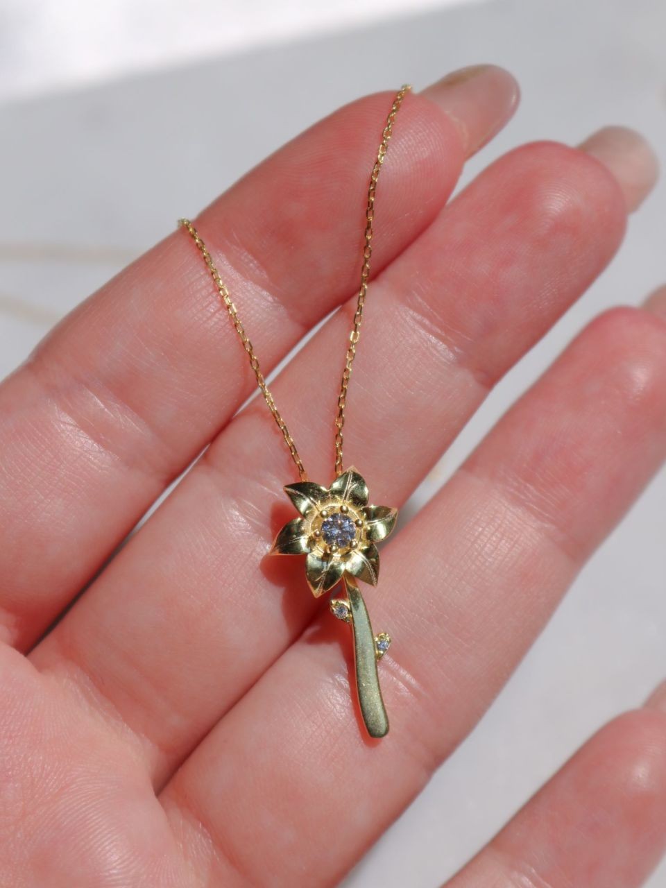 Rapunzel Sundrop Flower Necklace 925 Silver