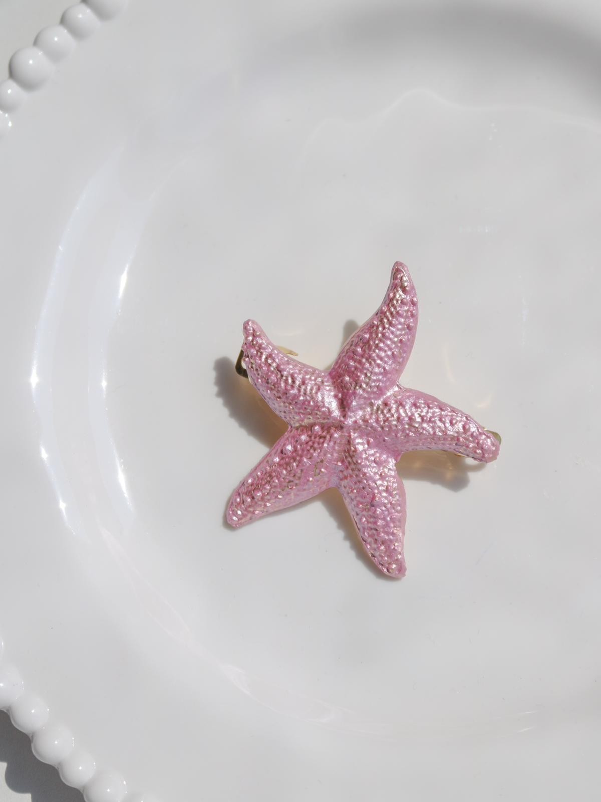 Pink Starfish Broş
