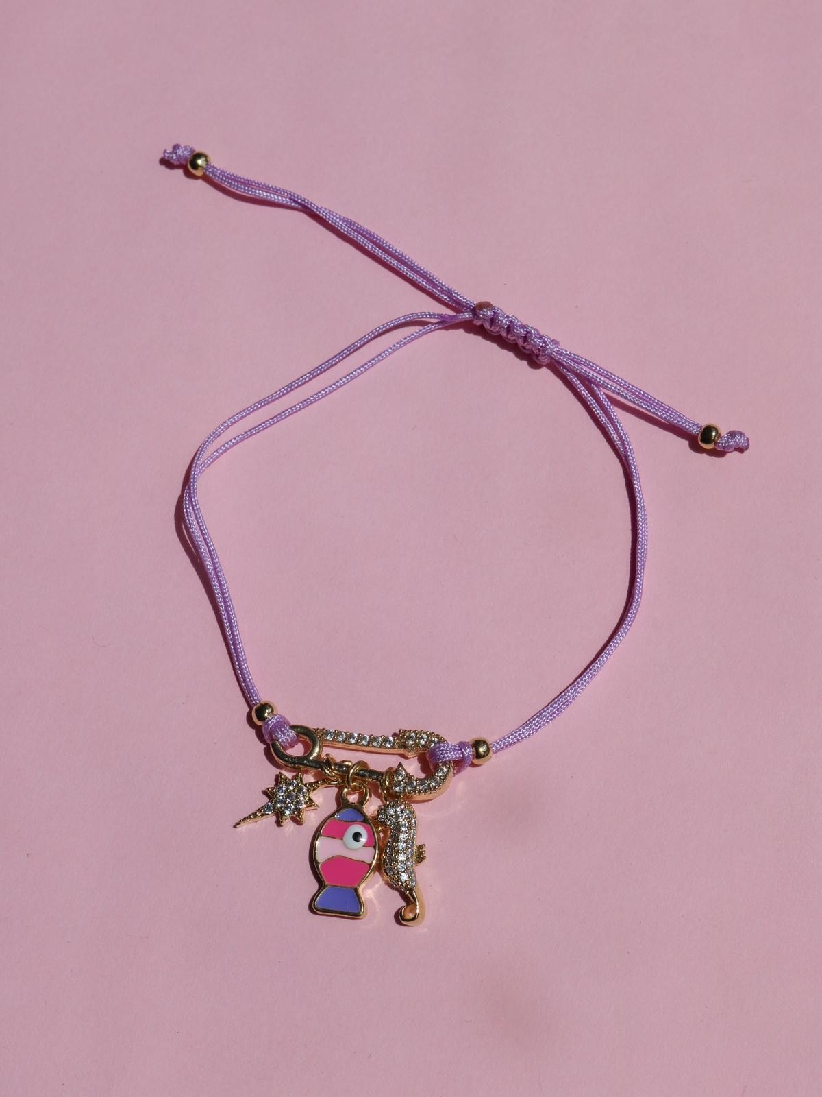 Purple String Needle Charm Bracelet | Manifest