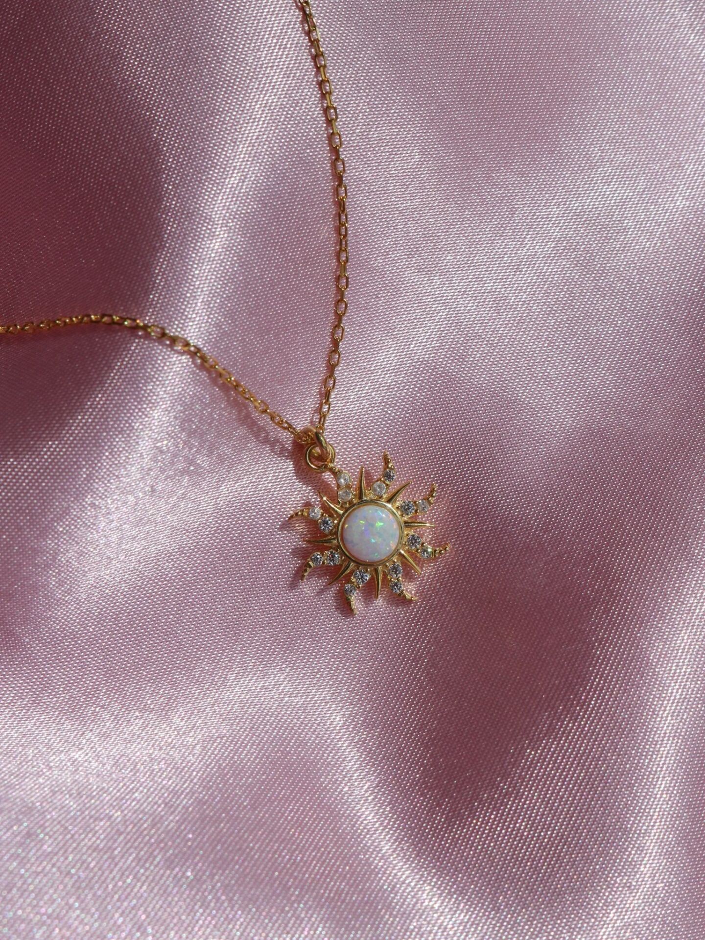 The Sun Opal 925 Silver Necklace