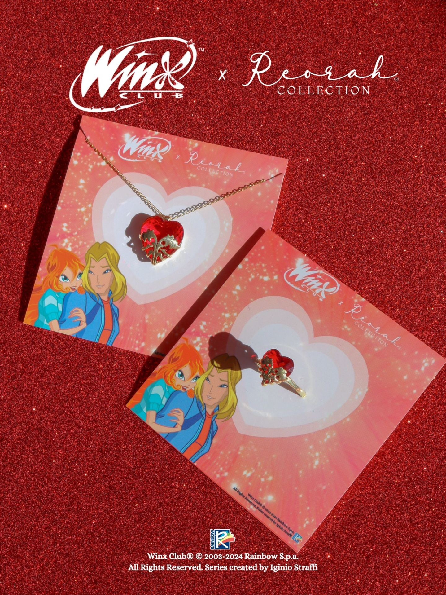 Winx Club® Pendant of Eraklyon Necklace and Ring Set 925 Sterling Silver