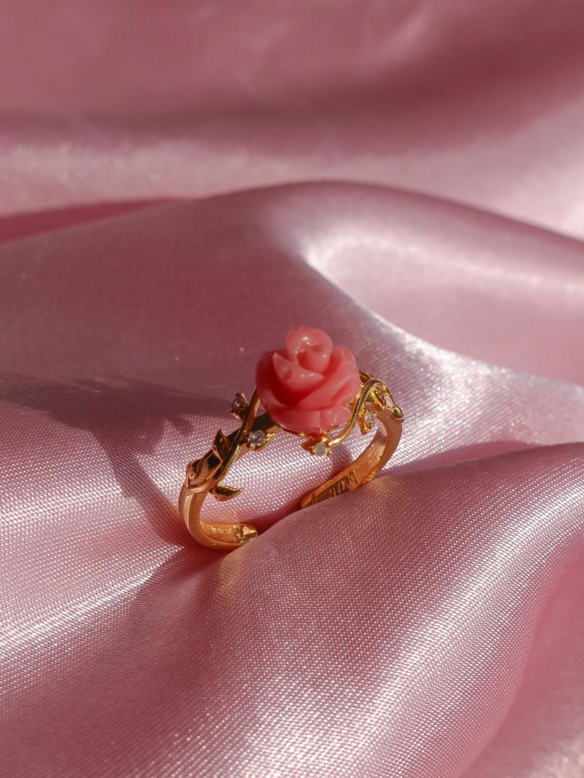 Belle Pink Rose Ring 925 Silver