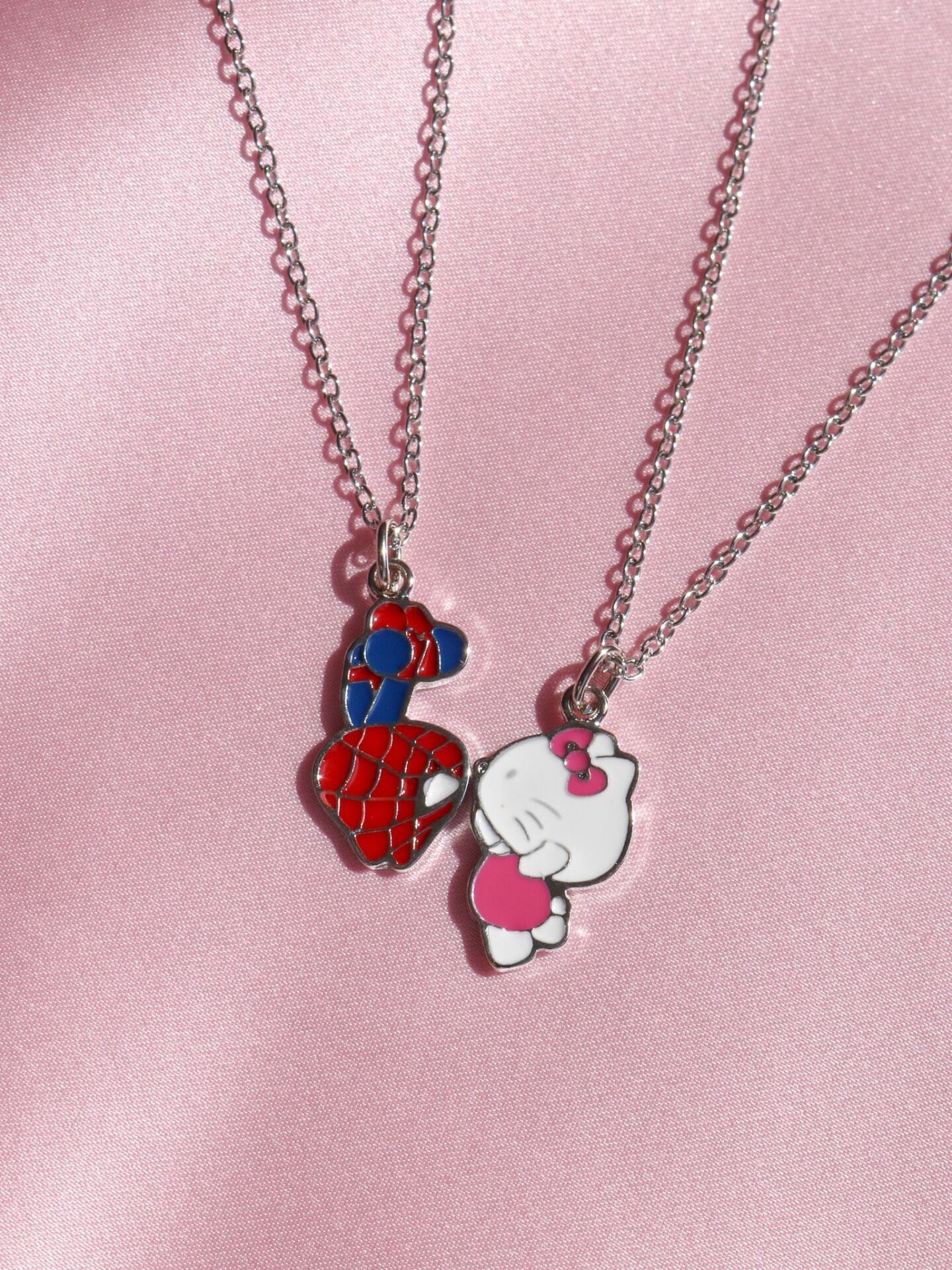 Spiderman Hello Kitty Couple Necklace