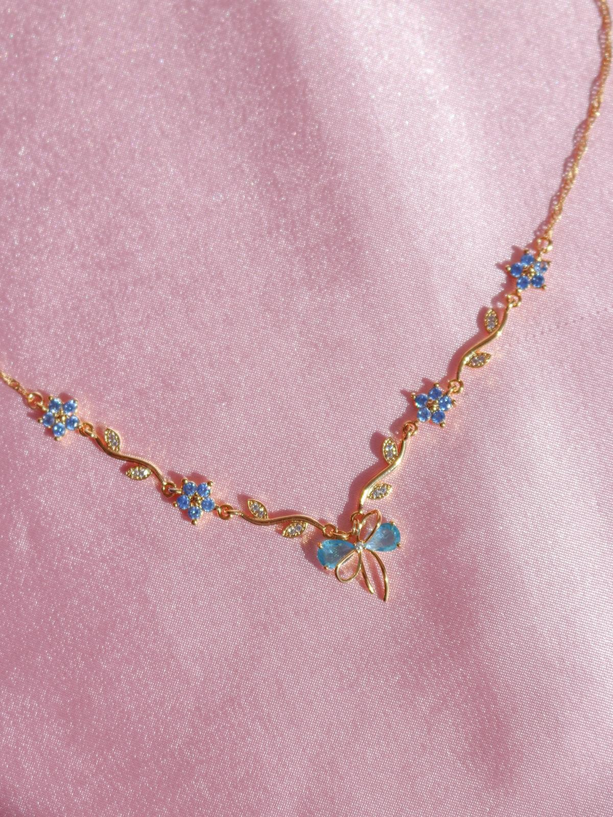 Blue Ribbon Garden Necklace