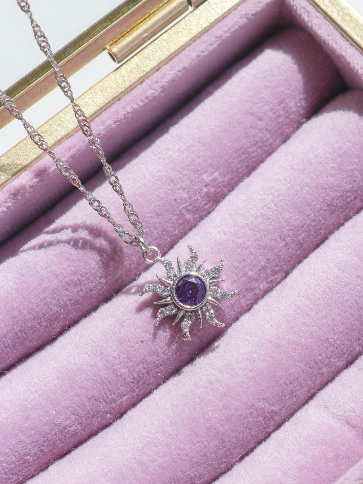 Rapunzel Minimal Purple Sun Necklace