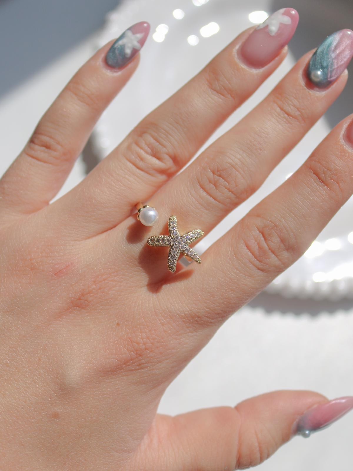 İncili Starfish Xuping Yüzük
