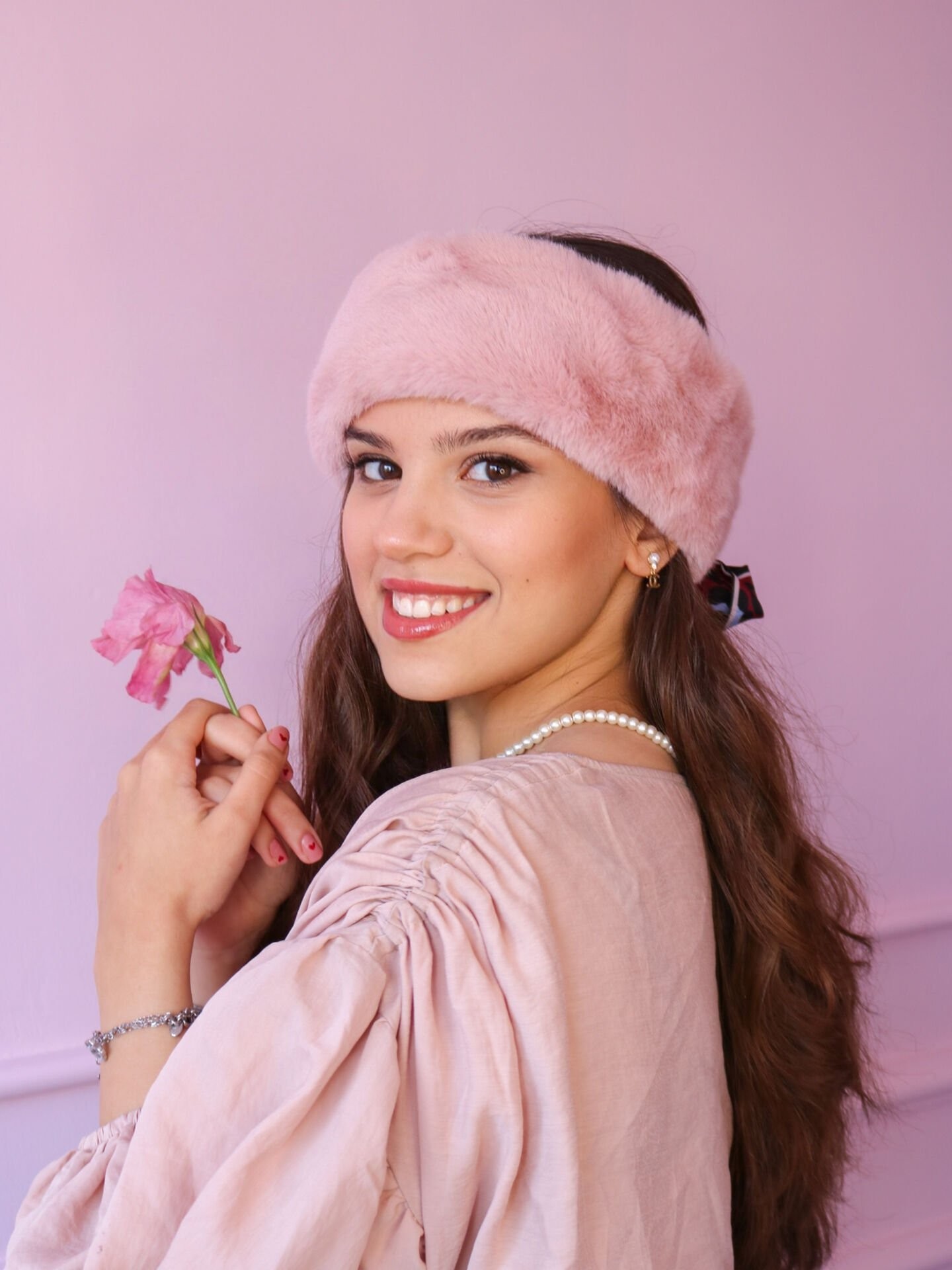 Furry Half Hat - Pink