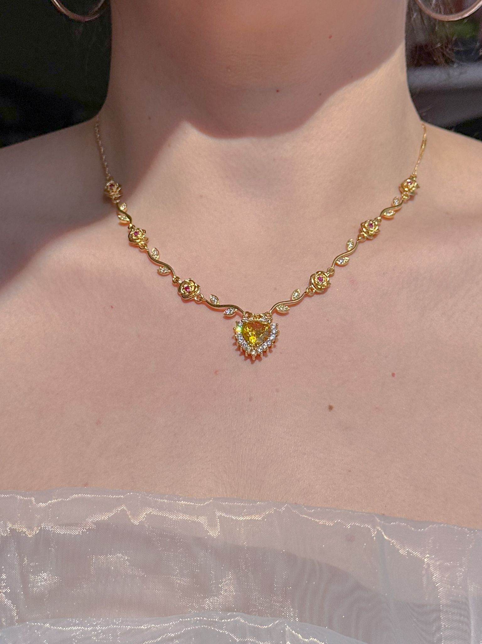 Belle's Rose Heart Necklace