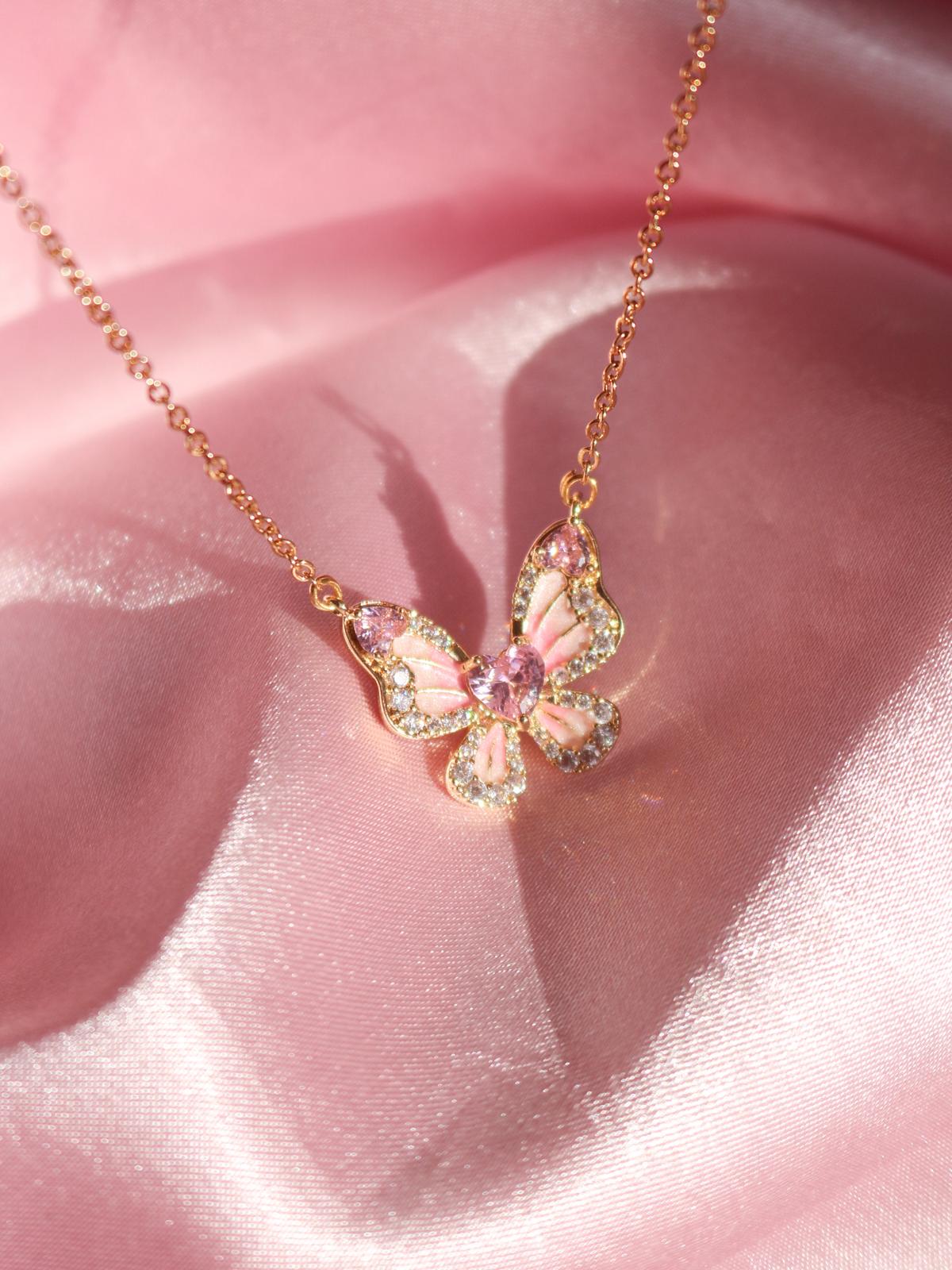 Blushstone Butterfly Kolye