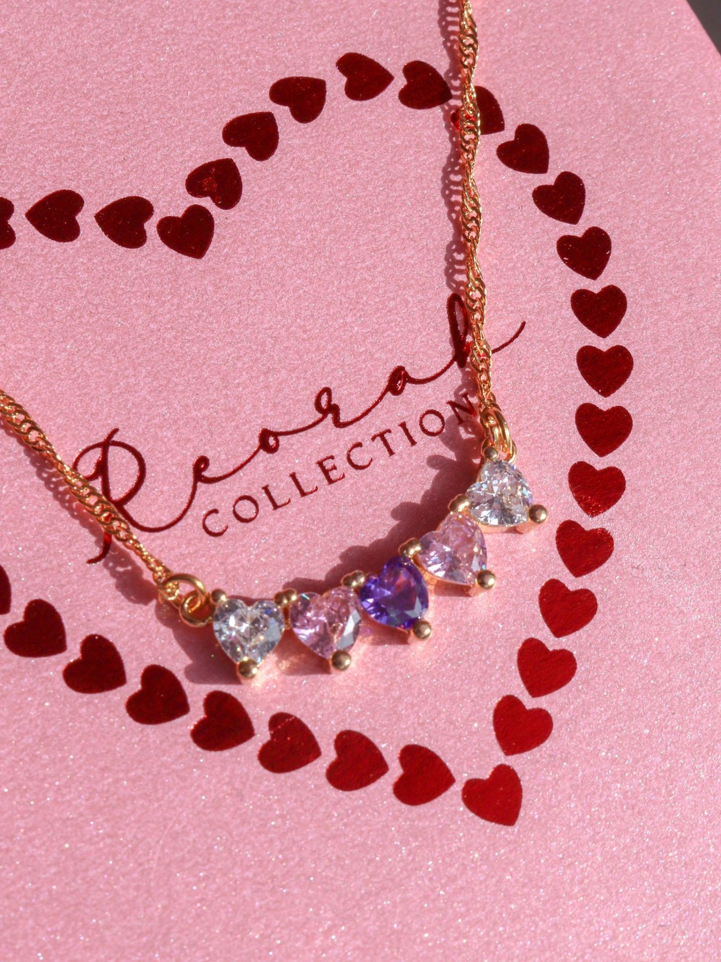 5-Piece Heart Row Necklace