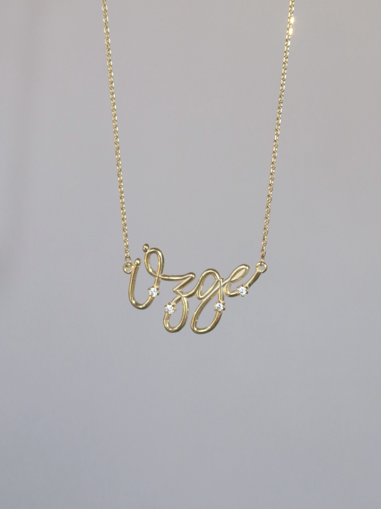 Personalized Stoned Name 925 Silver Necklace