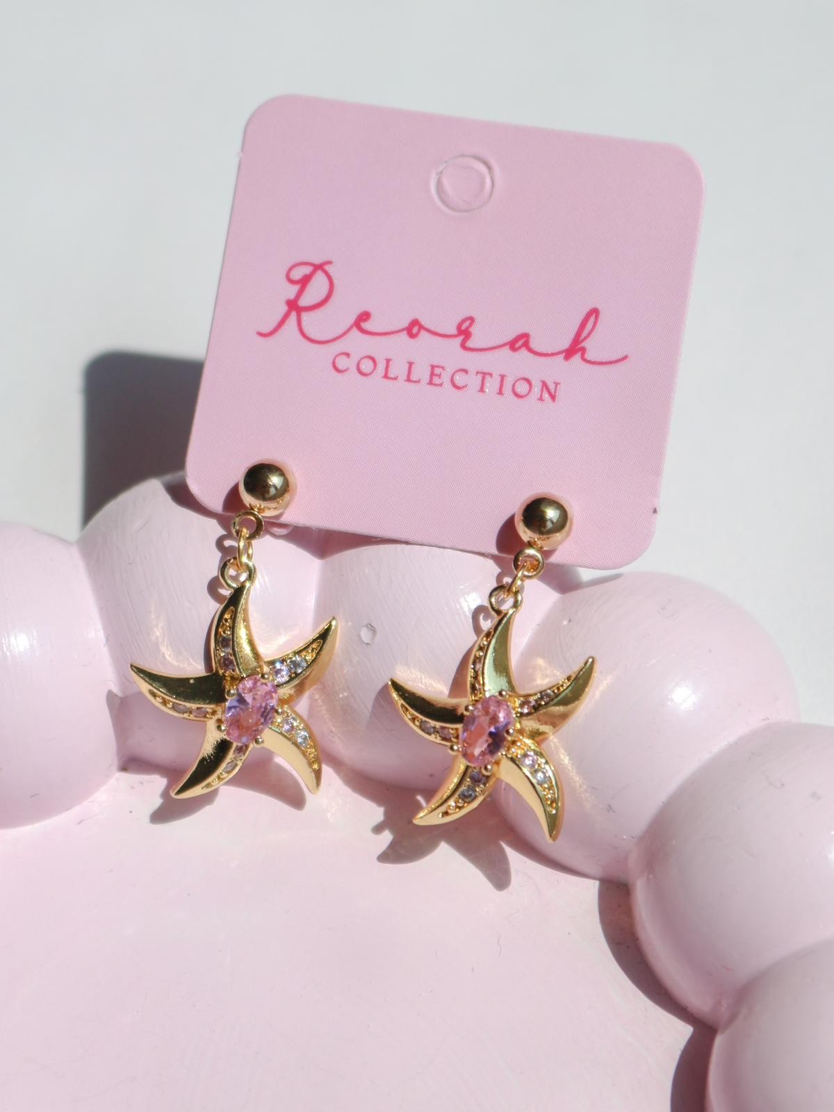 Pink Starfish Küpe